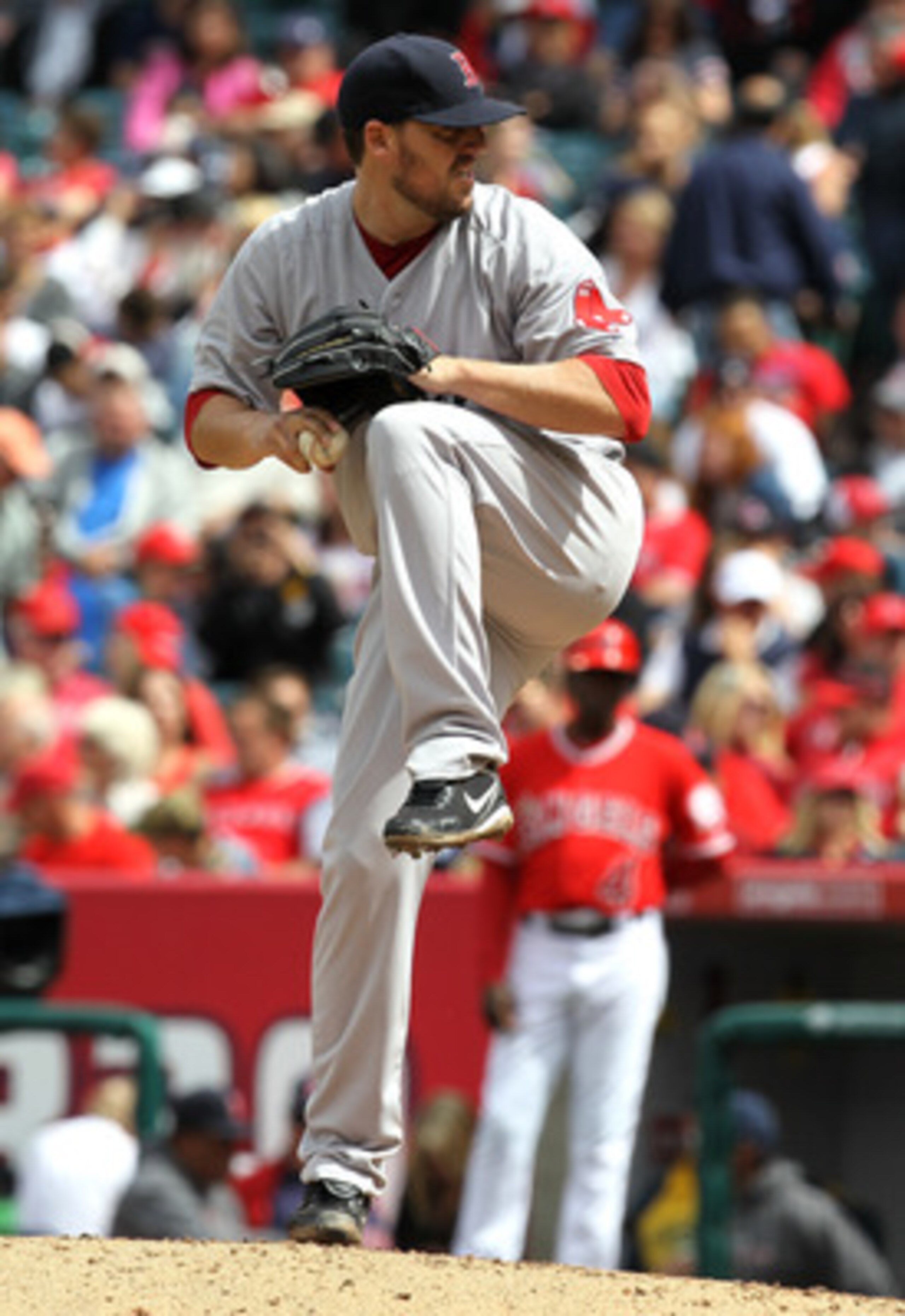 ANAHEIM, CA - APRIL 24:  John Lackey #41 of the Boston Red Sox throws a pitch against the Los Angeles Angels of Anaheim on April 24, 2011 at Angel Stadium in Anaheim, California. The Red Sox won 7-0.  (Photo by Stephen Dunn/Getty Images)