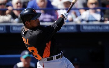 PEORIA, AZ - MARCH 08:  Thomas Neal #63 of the Seattle Mariners plays against the San Francisco Giants during the spring training baseball game at Peoria Stadium on March 8, 2011 in Peoria, Arizona.  (Photo by Kevork Djansezian/Getty Images)