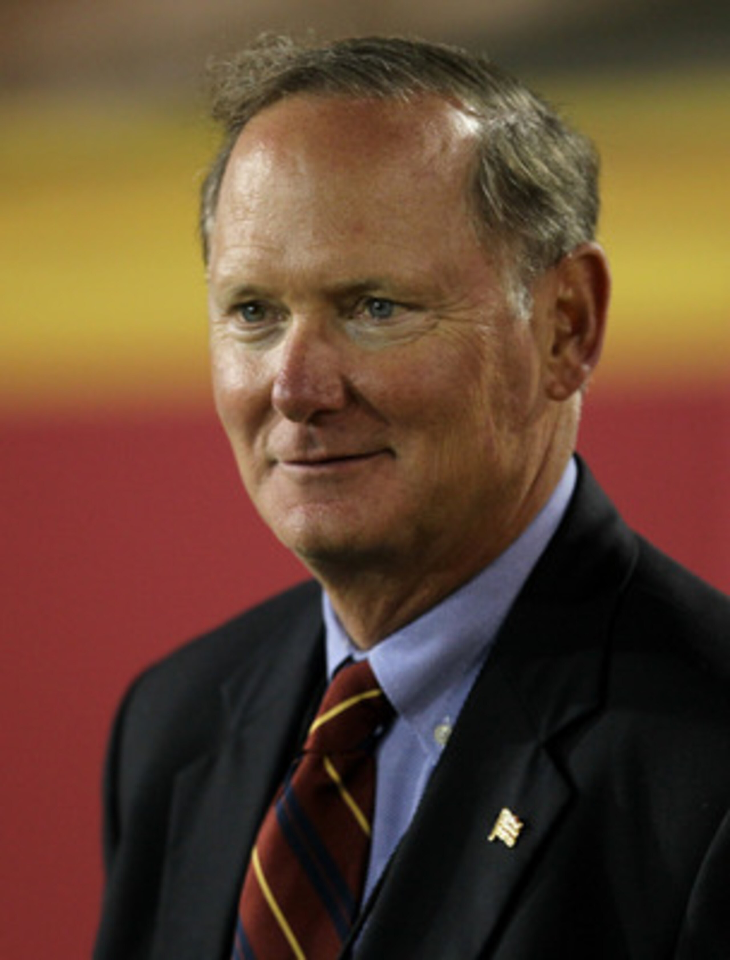 LOS ANGELES, CA - SEPTEMBER 11:  USC Trojans athletic director Pat Haden looks on during the game with the Virginia Cavaliers at Los Angeles Memorial Coliseum on September 11, 2010 in Los Angeles, California. USC won 17-14.  (Photo by Stephen Dunn/Getty I