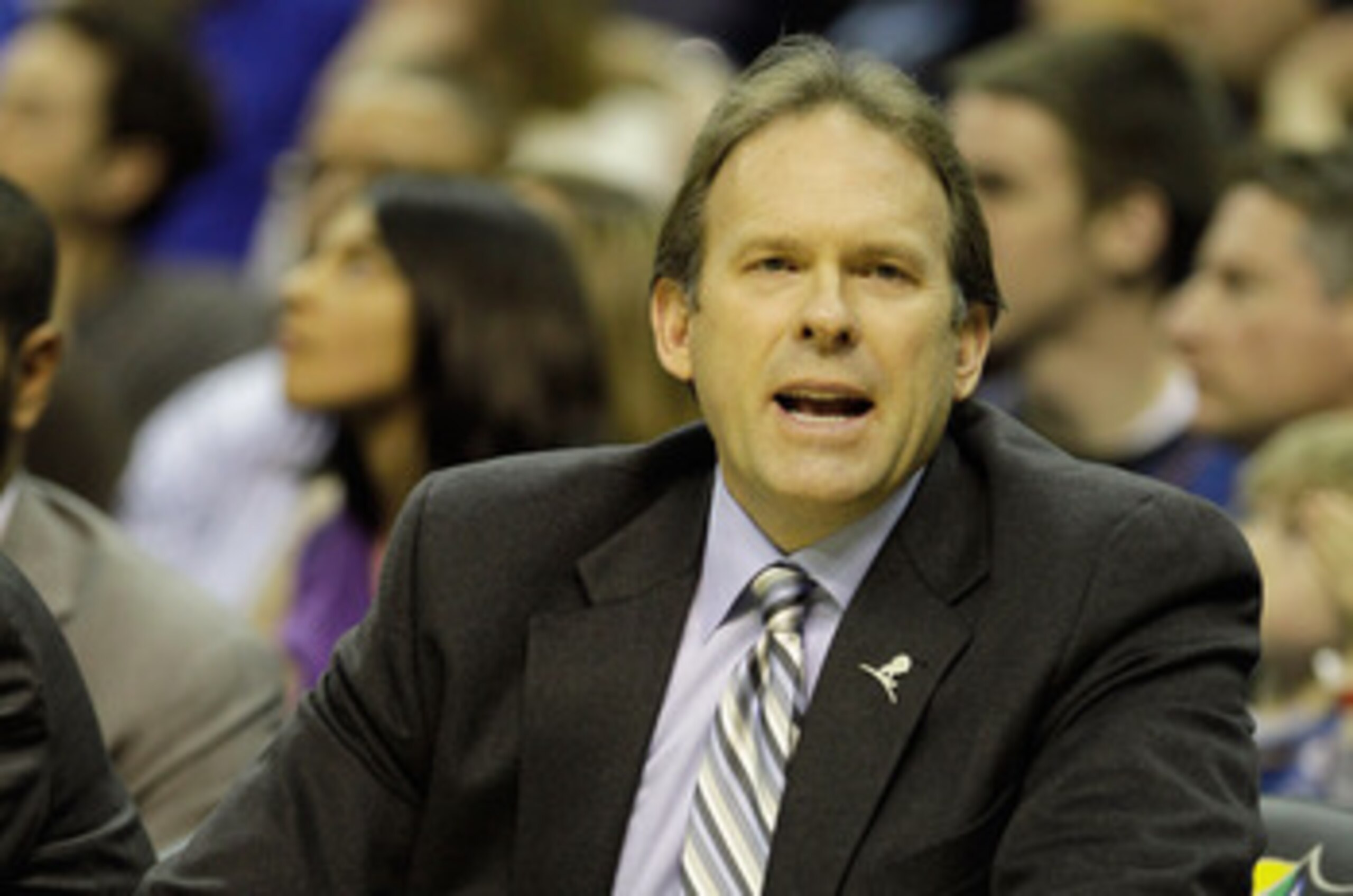 WASHINGTON, DC - MARCH 05:  Minnesota Timberwolves head coach Kurt Rambis looks on from the bench against the Washington Wizards at the Verizon Center on March 5, 2011 in Washington, DC. NOTE TO USER: User expressly acknowledges and agrees that, by downlo