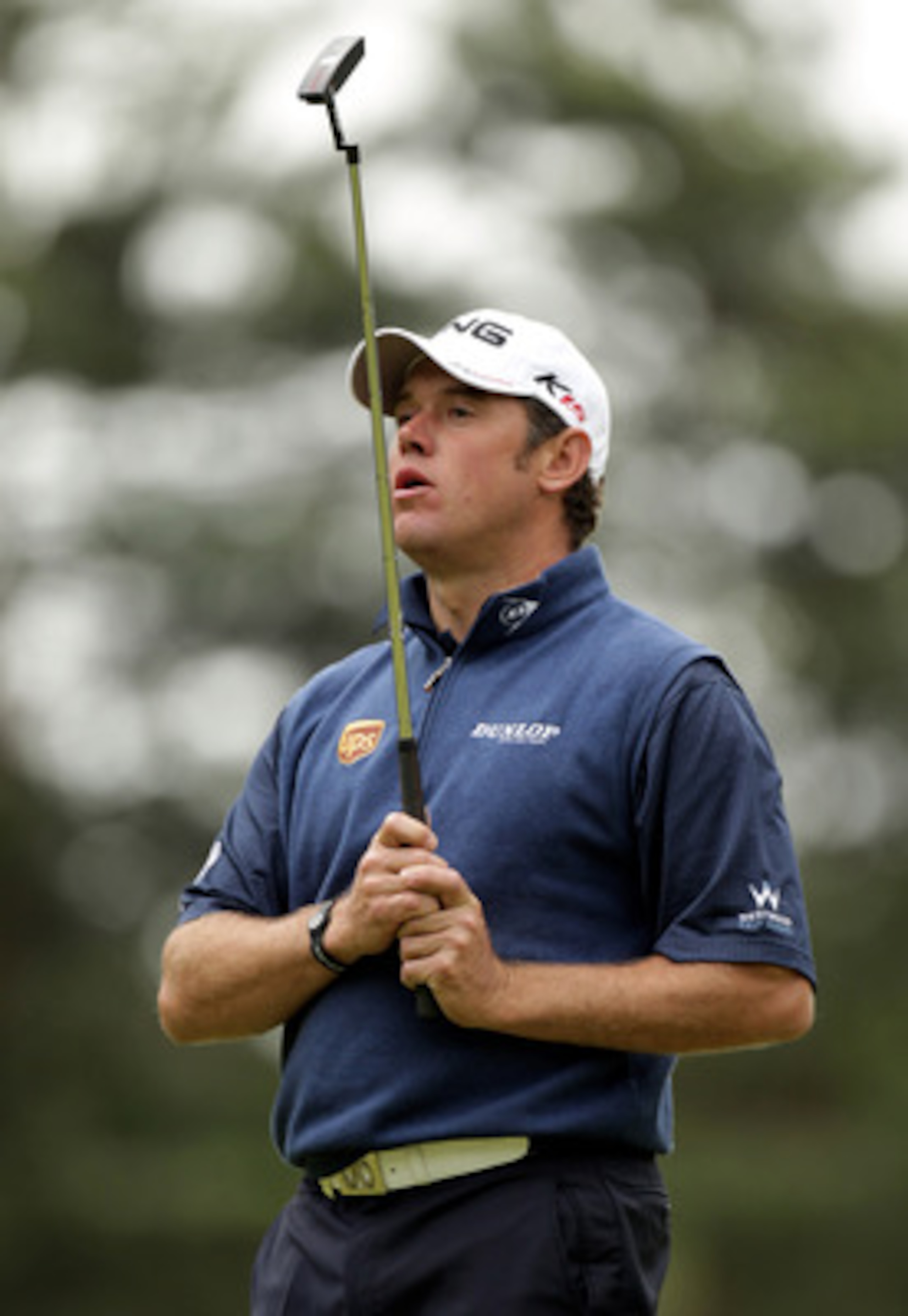 VIRGINIA WATER, ENGLAND - MAY 29:  Lee Westwood of England reacts to a missed putt during the final round of the BMW PGA Championship  at the Wentworth Club on May 29, 2011 in Virginia Water, England.  (Photo by Ross Kinnaird/Getty Images)