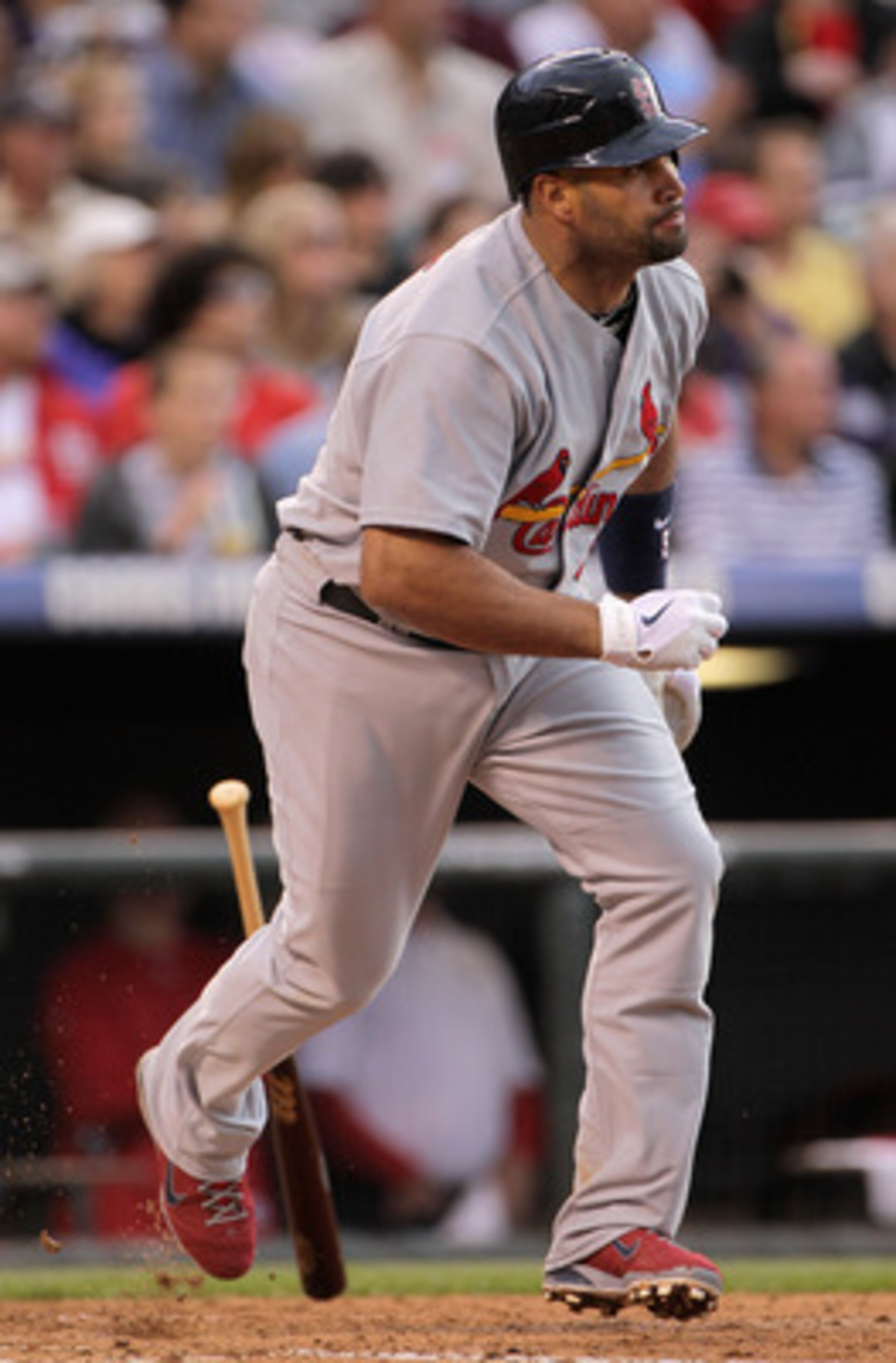 DENVER, CO - MAY 27: Albert Pujols #5 of the St. Louis Cardinals hits an RBI single to score Ryan Theriot of the Cardinals against the Colorado Rockies in the third inning at Coors Field on May 27, 2011 in Denver, Colorado. (Photo by Doug Pensinger/Gett DENVER, CO - MAY 27: Albert Pujols #5 of the St. Louis Cardinals hits an RBI single to score Ryan Theriot of the Cardinals against the Colorado Rockies in the third inning at Coors Field on May 27, 2011 in Denver, Colorado. (Photo by Doug Pensinger/Gett