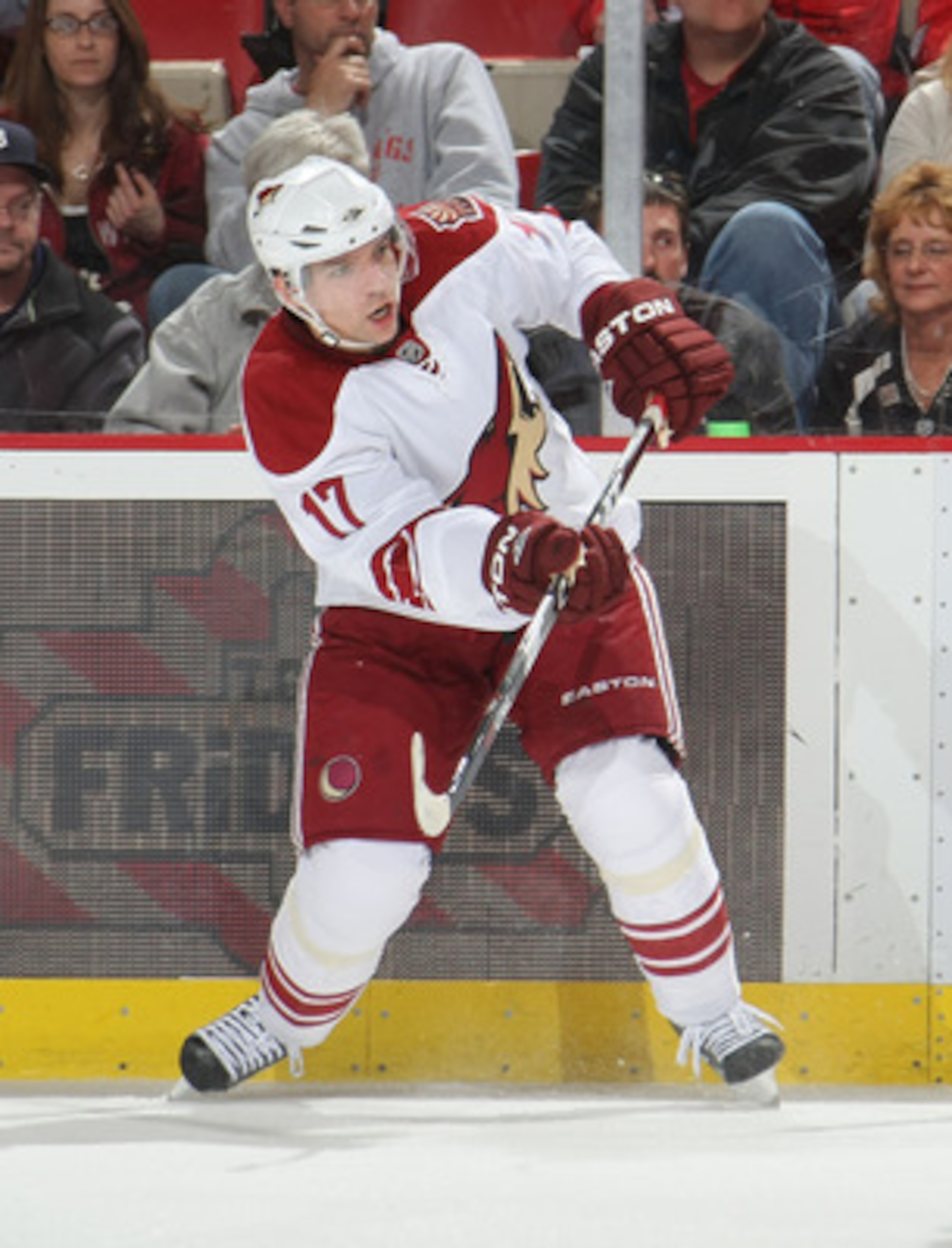 DETROIT, MI- APRIL 13: Radim Vrbata #17 of the Phoenix Coyotes skates against the Detroit Red Wings in Game One of the Western Conference Quarterfinals during the 2011 NHL Stanley Cup Playoffs at Joe Louis Arena on April 13, 2011 in Detroit, Michigan.(Pho DETROIT, MI- APRIL 13: Radim Vrbata #17 of the Phoenix Coyotes skates against the Detroit Red Wings in Game One of the Western Conference Quarterfinals during the 2011 NHL Stanley Cup Playoffs at Joe Louis Arena on April 13, 2011 in Detroit, Michigan.(Pho