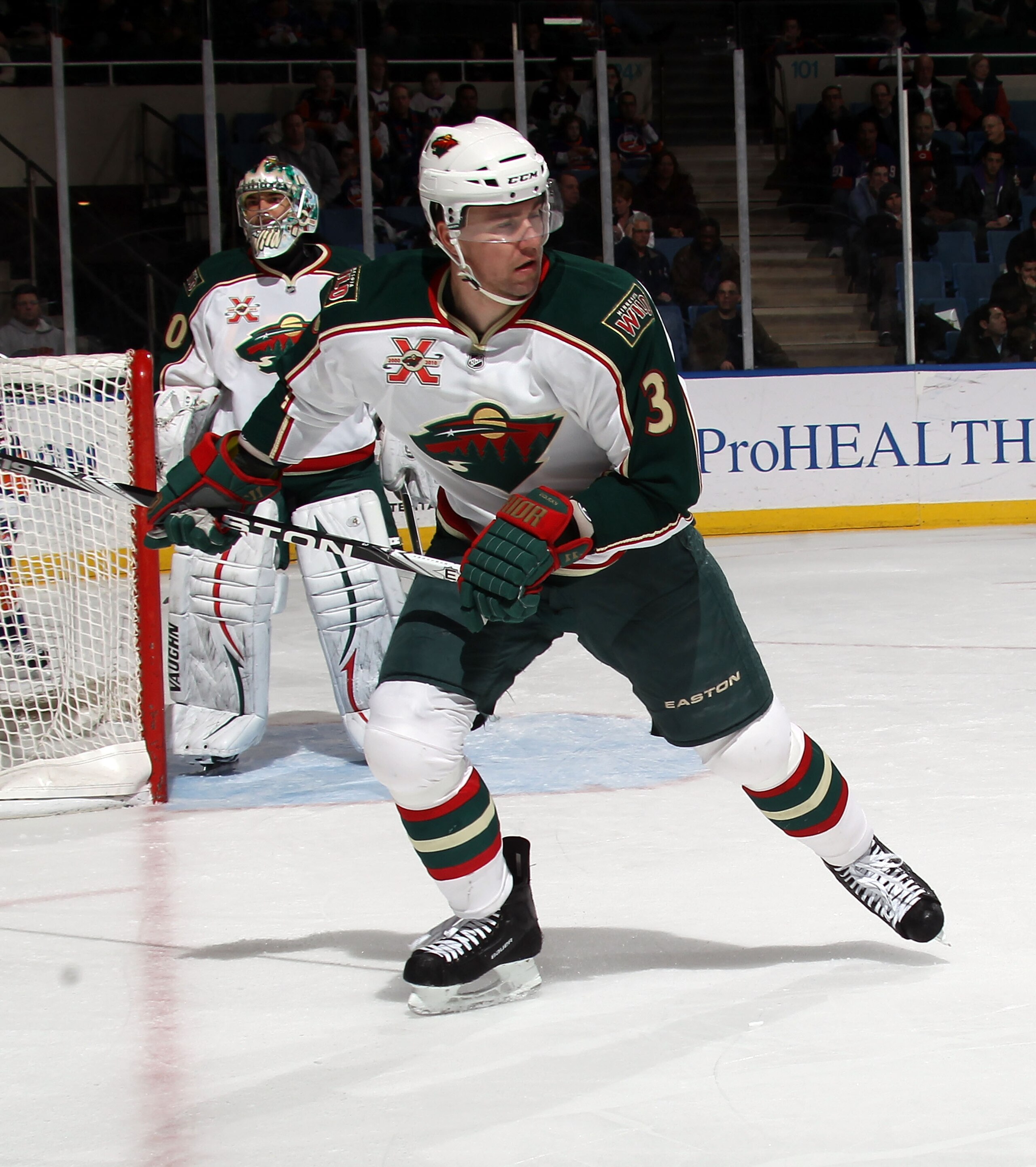 UNIONDALE, NY - MARCH 02: Marek Zidlicky #3 of the Minnesota Wild skates against the New York Islanders at the Nassau Coliseum on March 2, 2011 in Uniondale, New York. The Islanders defeated the Wild 4-1.  (Photo by Bruce Bennett/Getty Images)