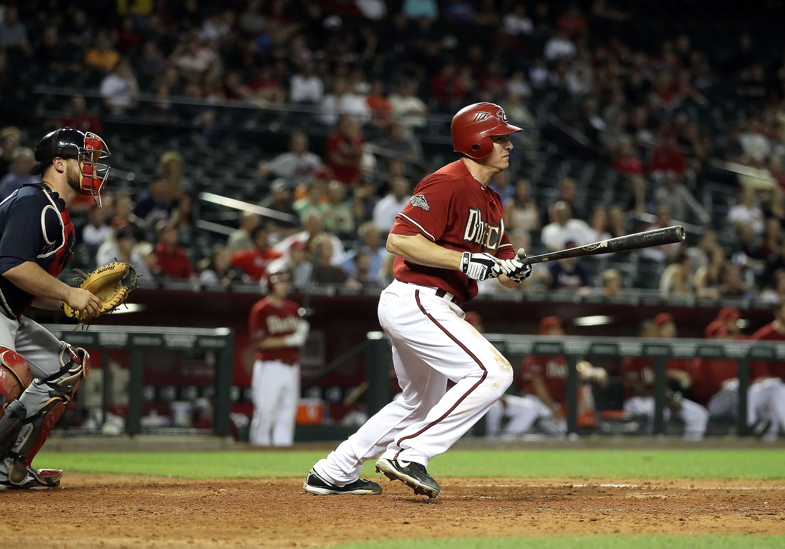 PHOENIX, AZ - MAY 18:  Kelly Johnson #2 of the Arizona Diamondbacks bats against the Atlanta Braves during the Major League Baseball game at Chase Field on May 18, 2011 in Phoenix, Arizona.  The Diamondbacks defeated the Braves 5-4 in eleven innings.  (Ph