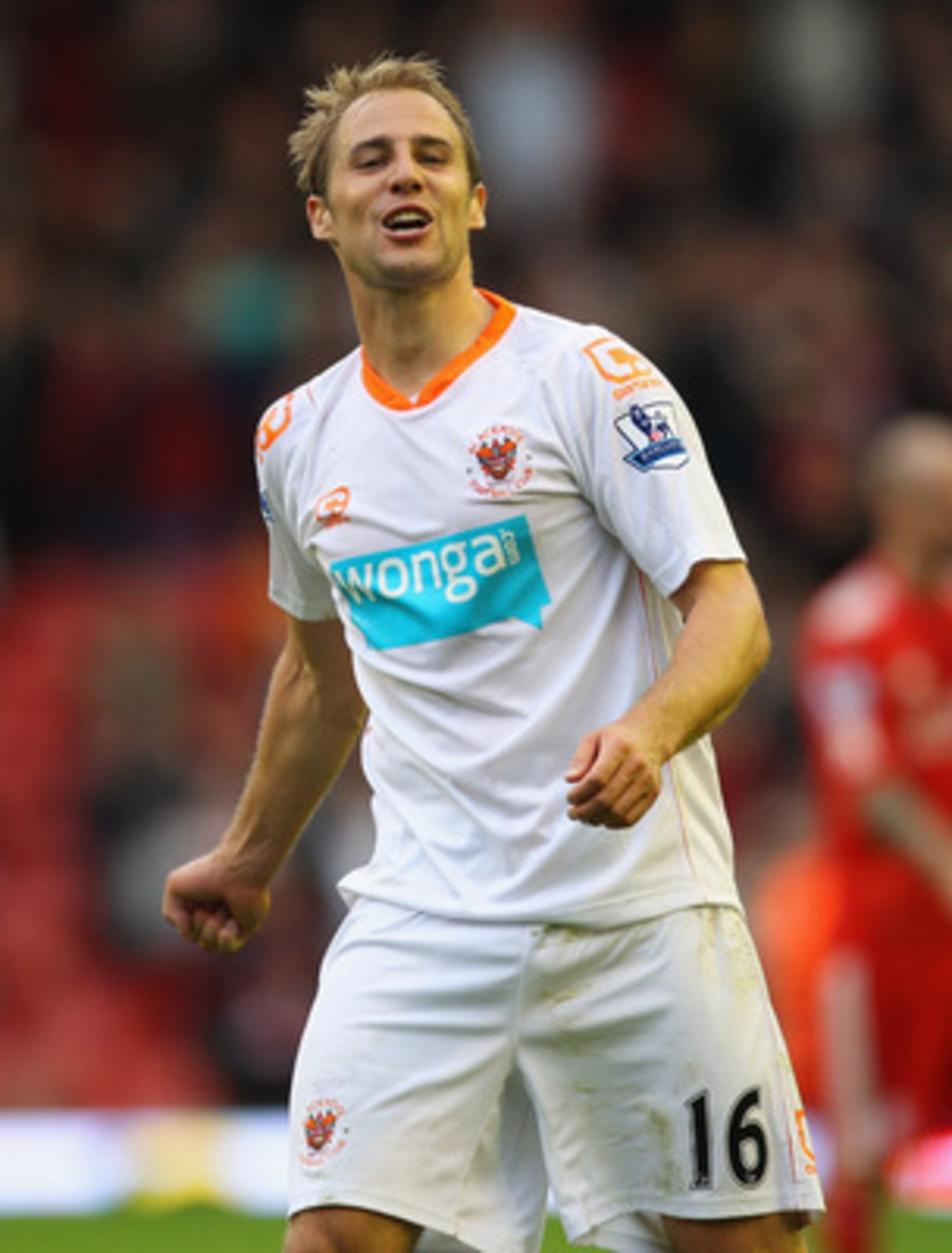 LIVERPOOL, ENGLAND - OCTOBER 03: Luke Varney of Blackpool celebrates after victory over Liverpool the Barclays Premier League match between Liverpool and Blackpool at Anfield on October 3, 2010 in Liverpool, England. (Photo by Alex Livesey/Getty Images) LIVERPOOL, ENGLAND - OCTOBER 03: Luke Varney of Blackpool celebrates after victory over Liverpool the Barclays Premier League match between Liverpool and Blackpool at Anfield on October 3, 2010 in Liverpool, England. (Photo by Alex Livesey/Getty Images)