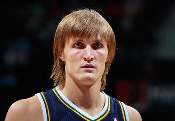 ATLANTA - NOVEMBER 12:  Andrei Kirilenko #47 of the Utah Jazz against the Atlanta Hawks at Philips Arena on November 12, 2010 in Atlanta, Georgia.  NOTE TO USER: User expressly acknowledges and agrees that, by downloading and/or using this Photograph, Use