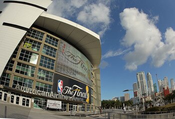 MIAMI, FL - MAY 30:  An exterior view of the American Airlines Arena before the start Game 1 of the 2011 NBA Finals between the Miami Heat and the Dallas Mavericks on May 30, 2011 in Miami, Florida.  NOTE TO USER: User expressly acknowledges and agrees th