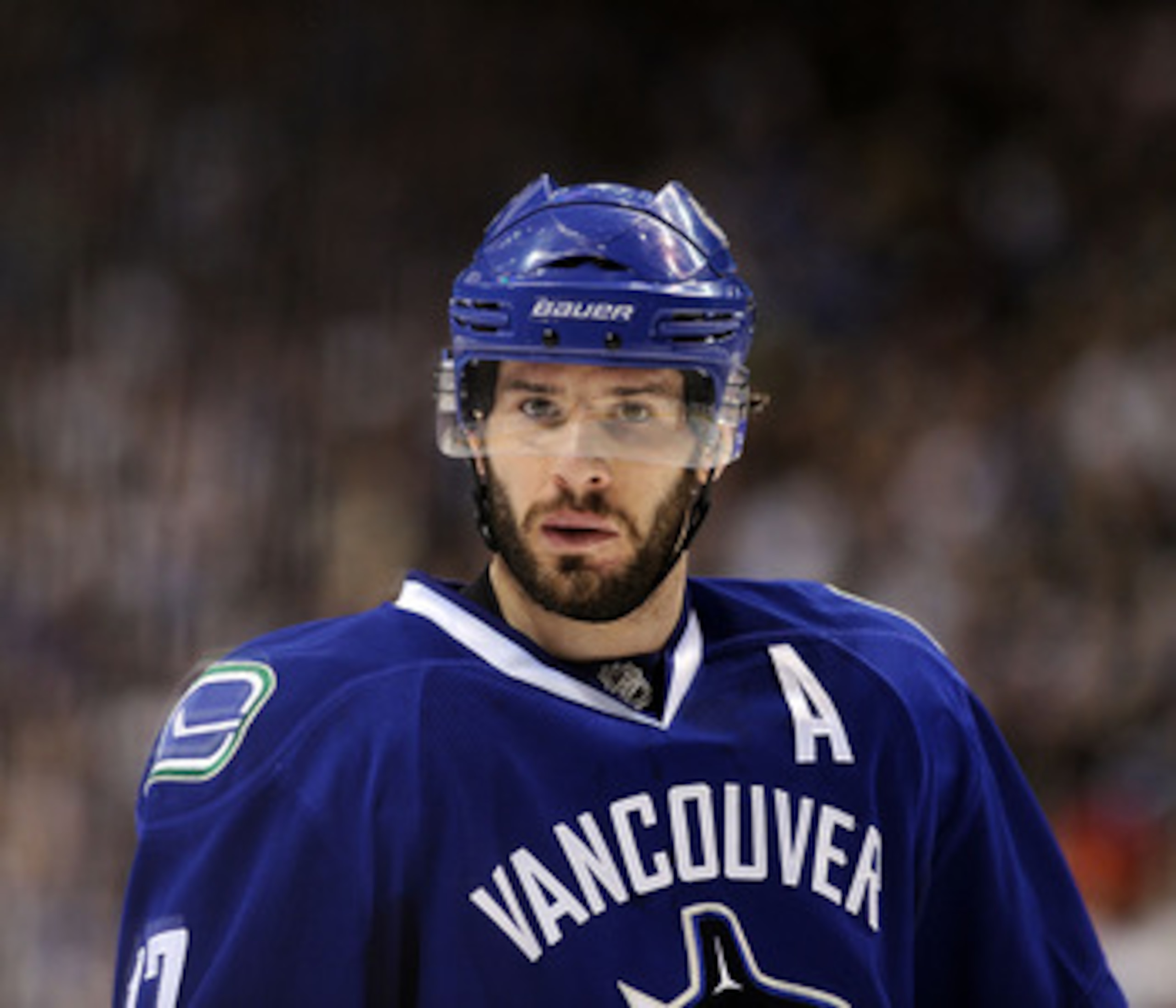 VANCOUVER, CANADA - MAY 18:  Ryan Kesler #17 of the Vancouver Canucks looks on during a break in Game Two of the Western Conference Finals against the San Jose Sharks during the 2011 Stanley Cup Playoffs at Rogers Arena on May 18, 2011 in Vancouver, Briti