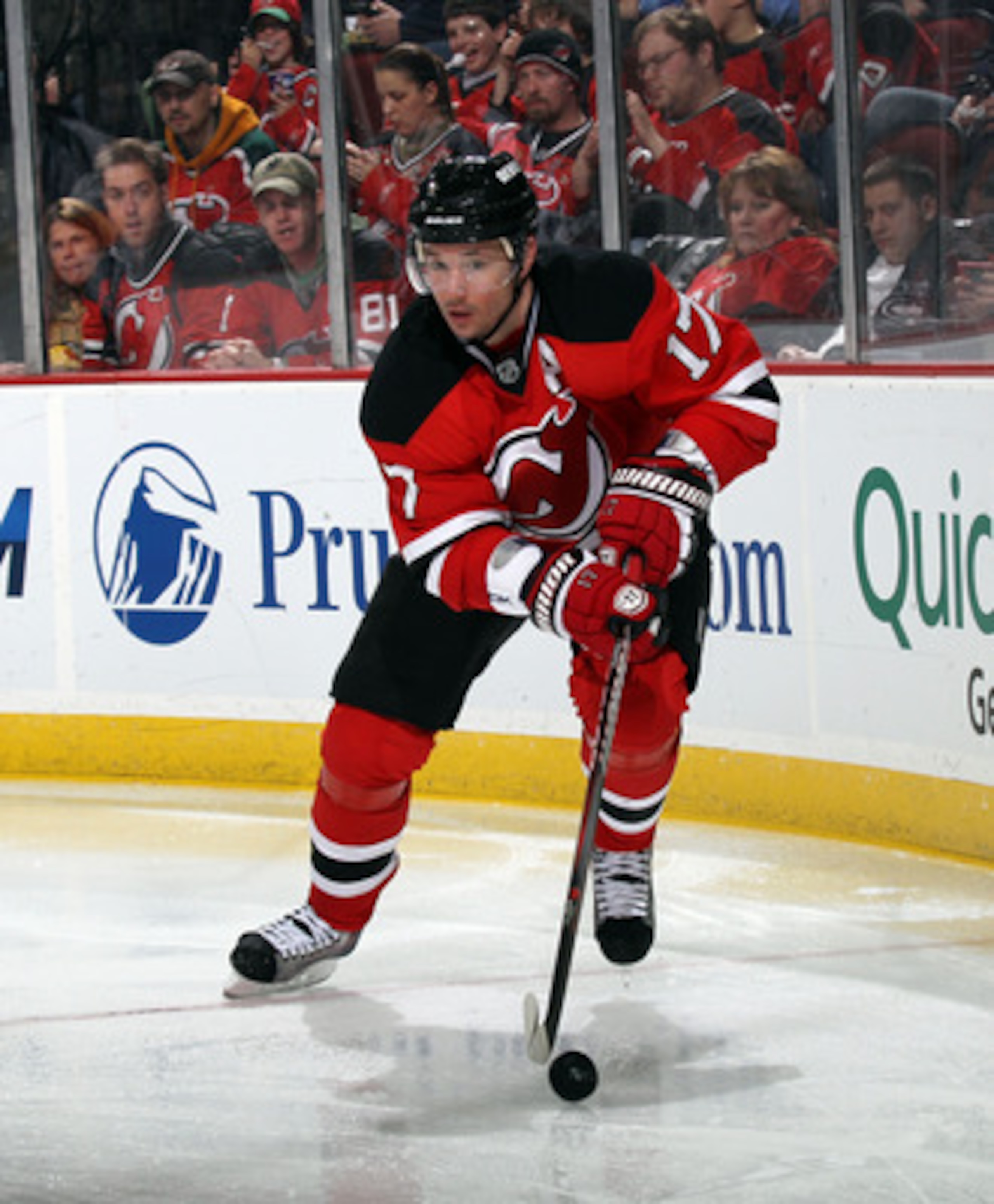 NEWARK, NJ - APRIL 06:  Ilya Kovalchuk #17 of the New Jersey Devils skates against the Toronto Maple Leafs at the Prudential Center on April 6, 2011 in Newark, New Jersey.  (Photo by Bruce Bennett/Getty Images)