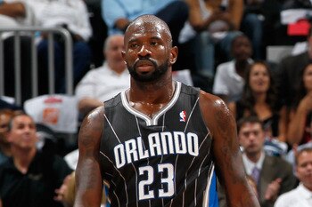 ATLANTA, GA - APRIL 28:  Jason Richardson #23 and Jameer Nelson #14 of the Orlando Magic against the Atlanta Hawks during Game Six of the Eastern Conference Quarterfinals in the 2011 NBA Playoffs at Philips Arena on April 28, 2011 in Atlanta, Georgia.  NO
