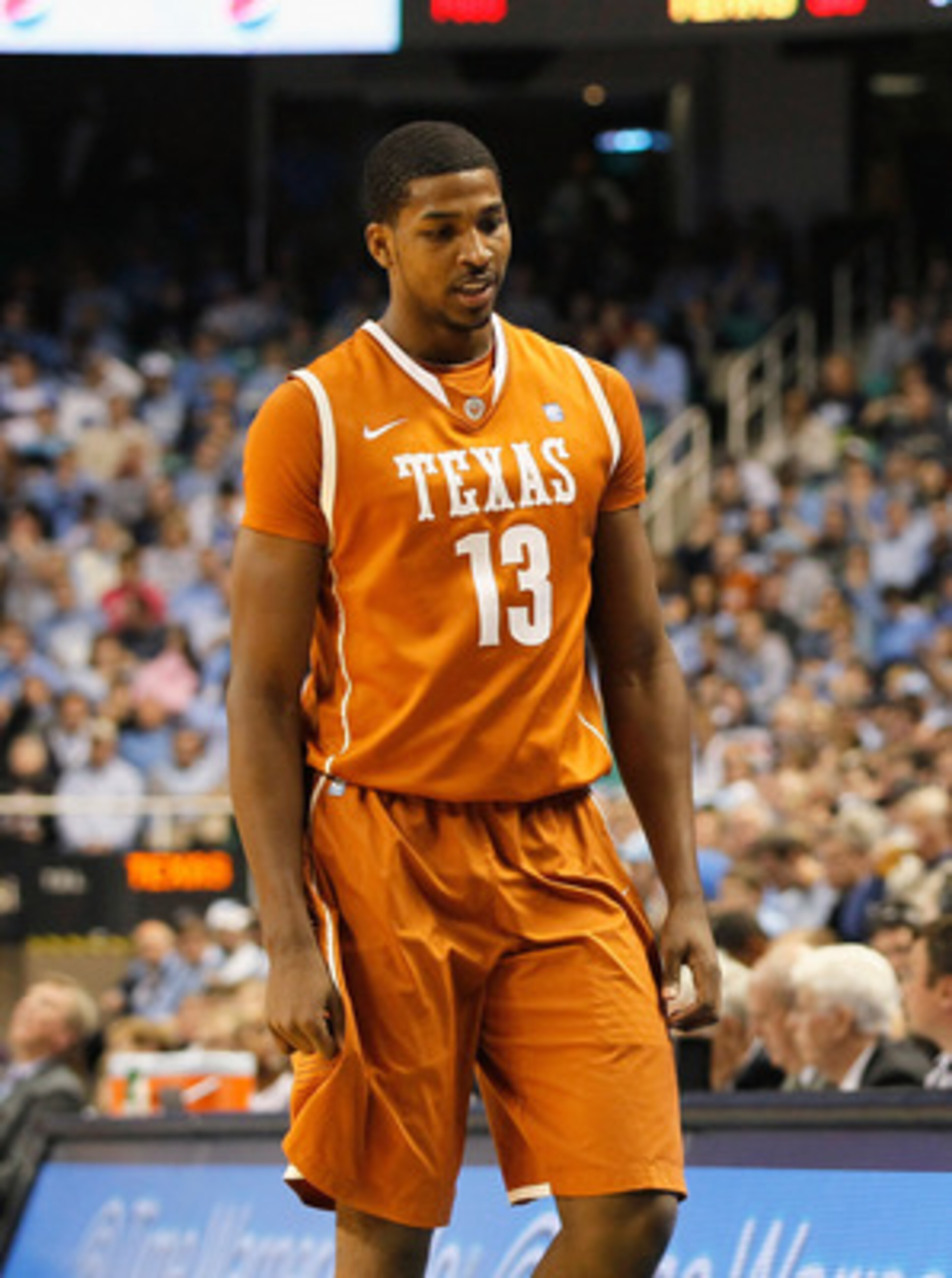 GREENSBORO, NC - DECEMBER 18: Tristan Thompson #13 of the Texas Longhorns against Tyler Zeller #44 of the North Carolina Tar Heels at Greensboro Coliseum on December 18, 2010 in Greensboro, North Carolina. (Photo by Kevin C. Cox/Getty Images) GREENSBORO, NC - DECEMBER 18: Tristan Thompson #13 of the Texas Longhorns against Tyler Zeller #44 of the North Carolina Tar Heels at Greensboro Coliseum on December 18, 2010 in Greensboro, North Carolina. (Photo by Kevin C. Cox/Getty Images)