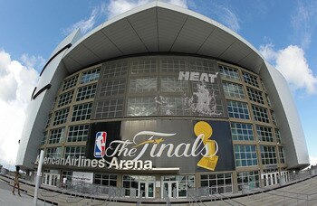 MIAMI, FL - MAY 30:  An exterior view of the American Airlines Arena before the start Game 1 of the 2011 NBA Finals between the Miami Heat and the Dallas Mavericks on May 30, 2011 in Miami, Florida.  NOTE TO USER: User expressly acknowledges and agrees th