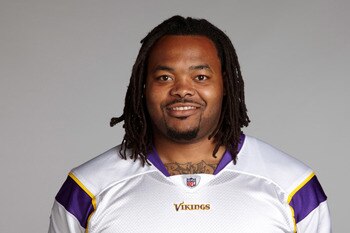 EDEN PRAIRIE, MN - CIRCA 2010:  In this handout image provided by the NFL,  Phil Loadholt poses for his 2010 NFL headshot circa 2010 in Eden Prairie, Minnesota.   (Photo by NFL via Getty Images)
