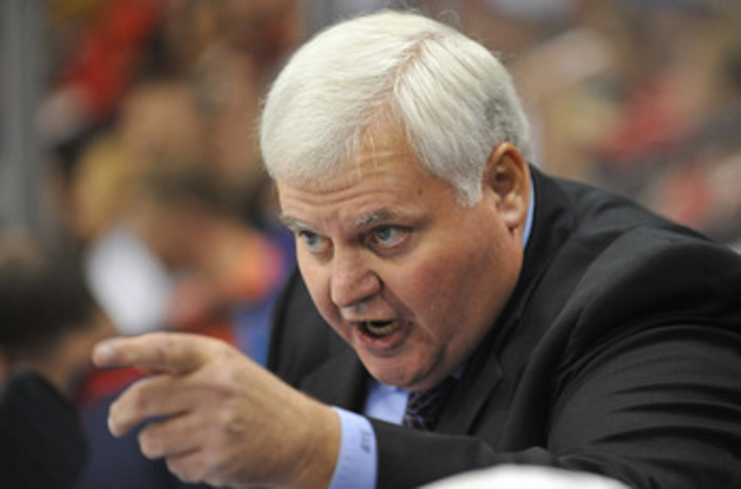 ST. PAUL, MN - SEPTEMBER 18: Head coach Ken Hitchcock of the Columbus Blue Jackets makes a point to the bench during the second period in a preseason game on September 18, 2009 at the Xcel Energy Center in St. Paul, Minnesota. (Photo by Tom Dahlin/Getty I ST. PAUL, MN - SEPTEMBER 18: Head coach Ken Hitchcock of the Columbus Blue Jackets makes a point to the bench during the second period in a preseason game on September 18, 2009 at the Xcel Energy Center in St. Paul, Minnesota. (Photo by Tom Dahlin/Getty I
