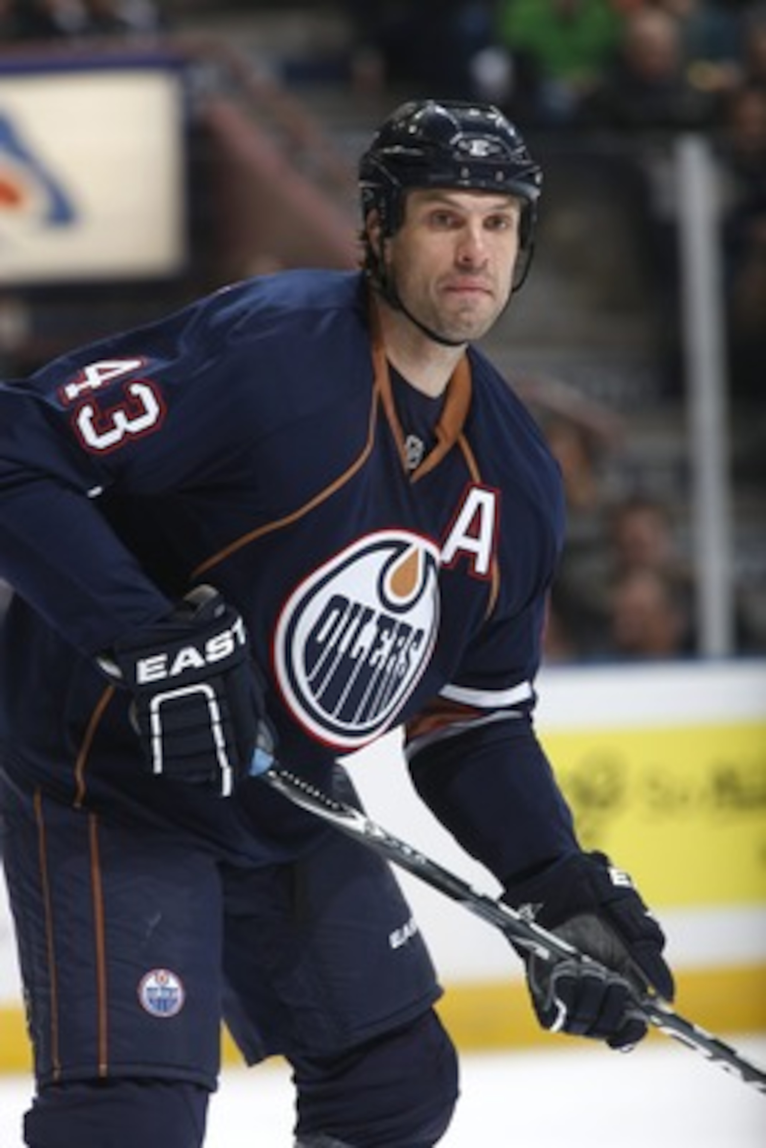 EDMONTON, CANADA - MARCH 17: Jason Strudwick #43 of the Edmonton Oilers skates against the Phoenix Coyotes on March 17, 2011 at Rexall Place in Edmonton, Alberta, Canada. (Photo by Dale MacMillan/Getty Images)