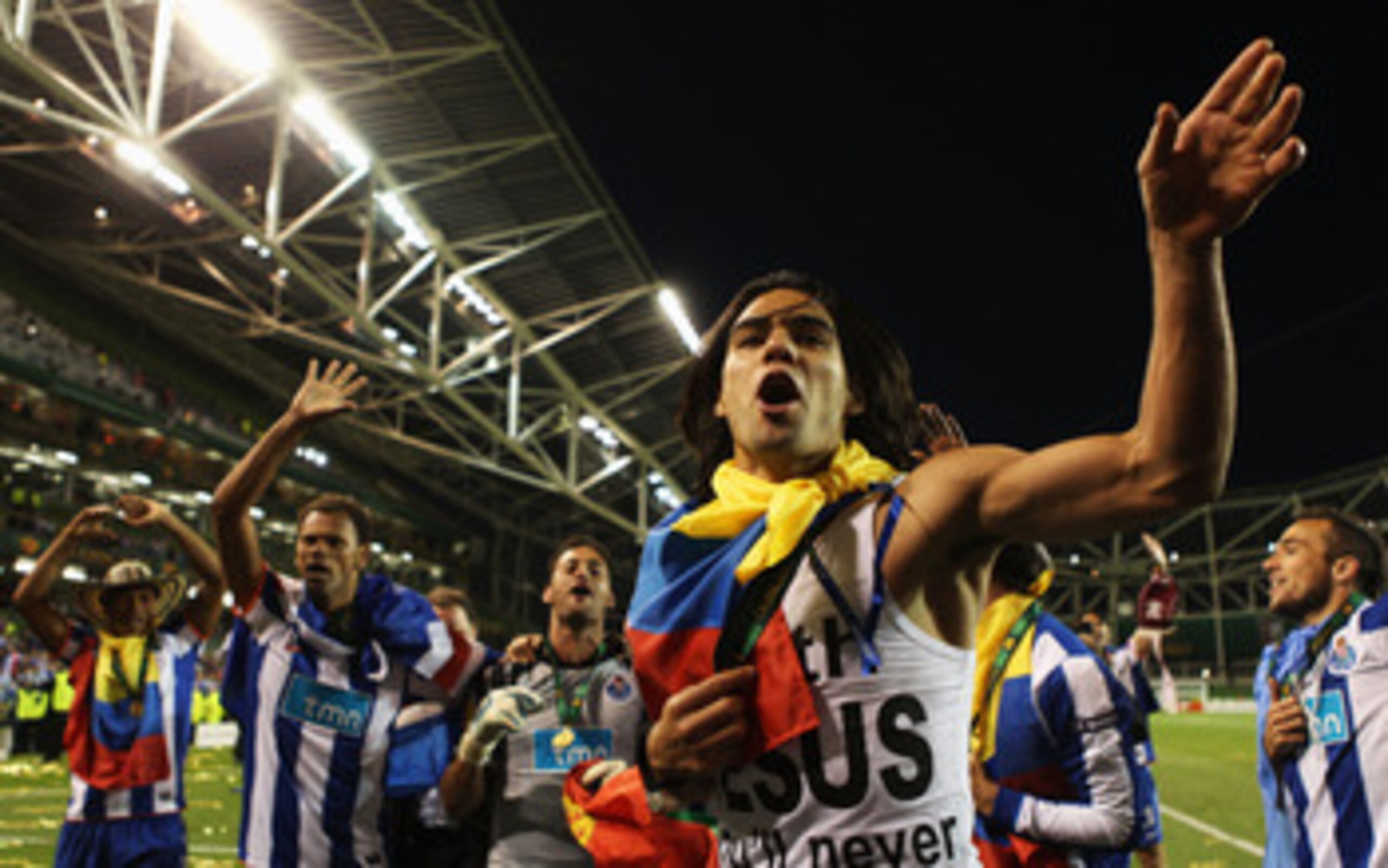DUBLIN, IRELAND - MAY 18:  Radamel Falcao Garcia of FC Porto celebrates during the UEFA Europa League Final between FC Porto and SC Braga at Dublin Arena on May 18, 2011 in Dublin, Ireland.  (Photo by Scott Heavey/Getty Images)