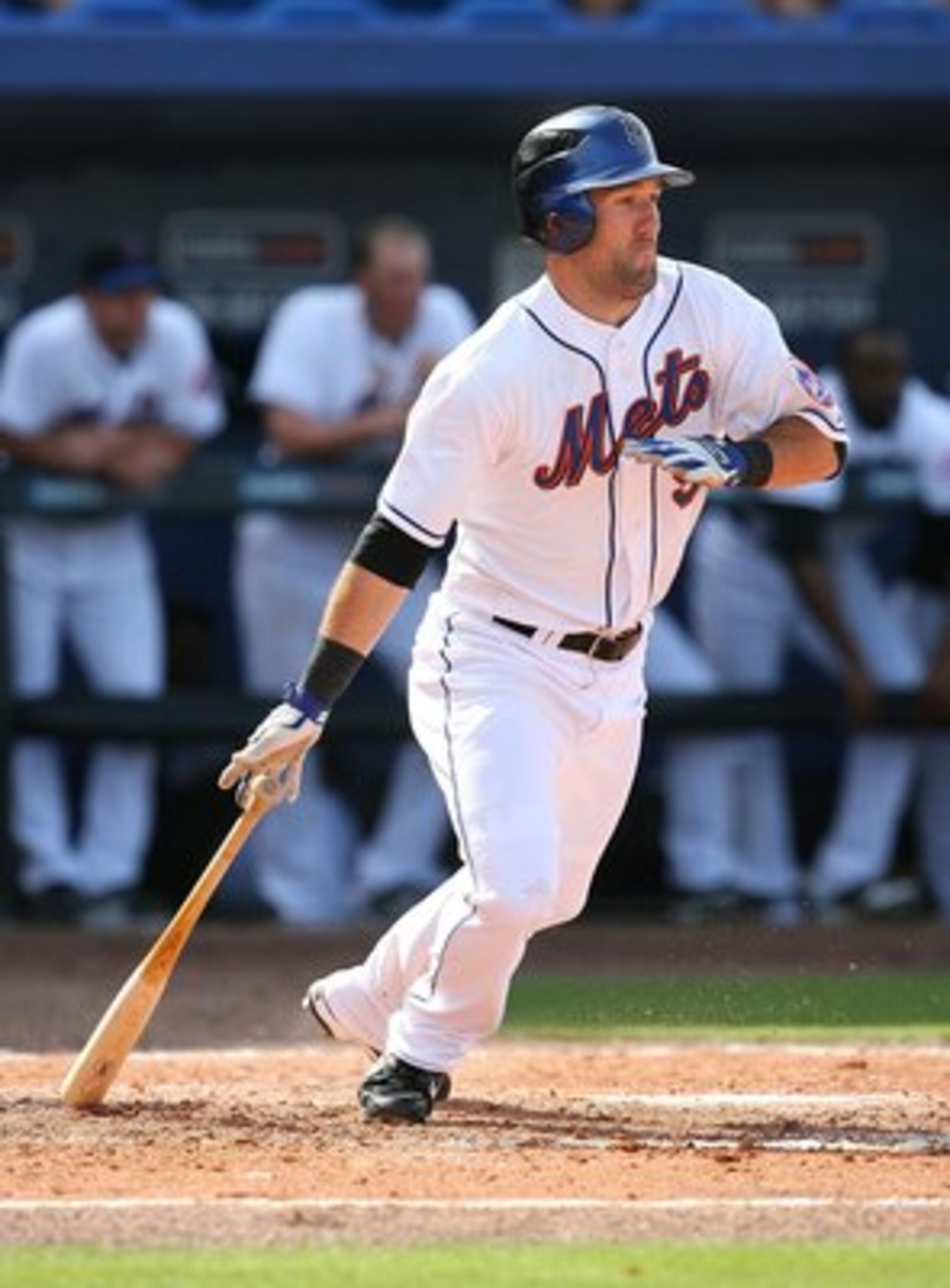 PORT ST. LUCIE, FL - MARCH 02:  Jason Pridie #92 of the New York Mets hits against the Atlanta Braves at Tradition Field on March 2, 2010 in Port St. Lucie, Florida.  (Photo by Doug Benc/Getty Images)