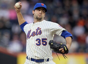 NEW YORK, NY - MAY 07:  Dillon Gee #35 of the New York Mets pitches against the Los Angeles Dodgers on May 7, 2011 at Citi Field in the Flushing neighborhood of the Queens borough of New York City.  (Photo by Jim McIsaac/Getty Images)
