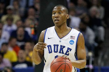 CHARLOTTE, NC - MARCH 20:  Nolan Smith #2 of the Duke Blue Devils moves the ball while taking on the Michigan Wolverines during the third round of the 2011 NCAA men's basketball tournament at Time Warner Cable Arena on March 20, 2011 in Charlotte, North C