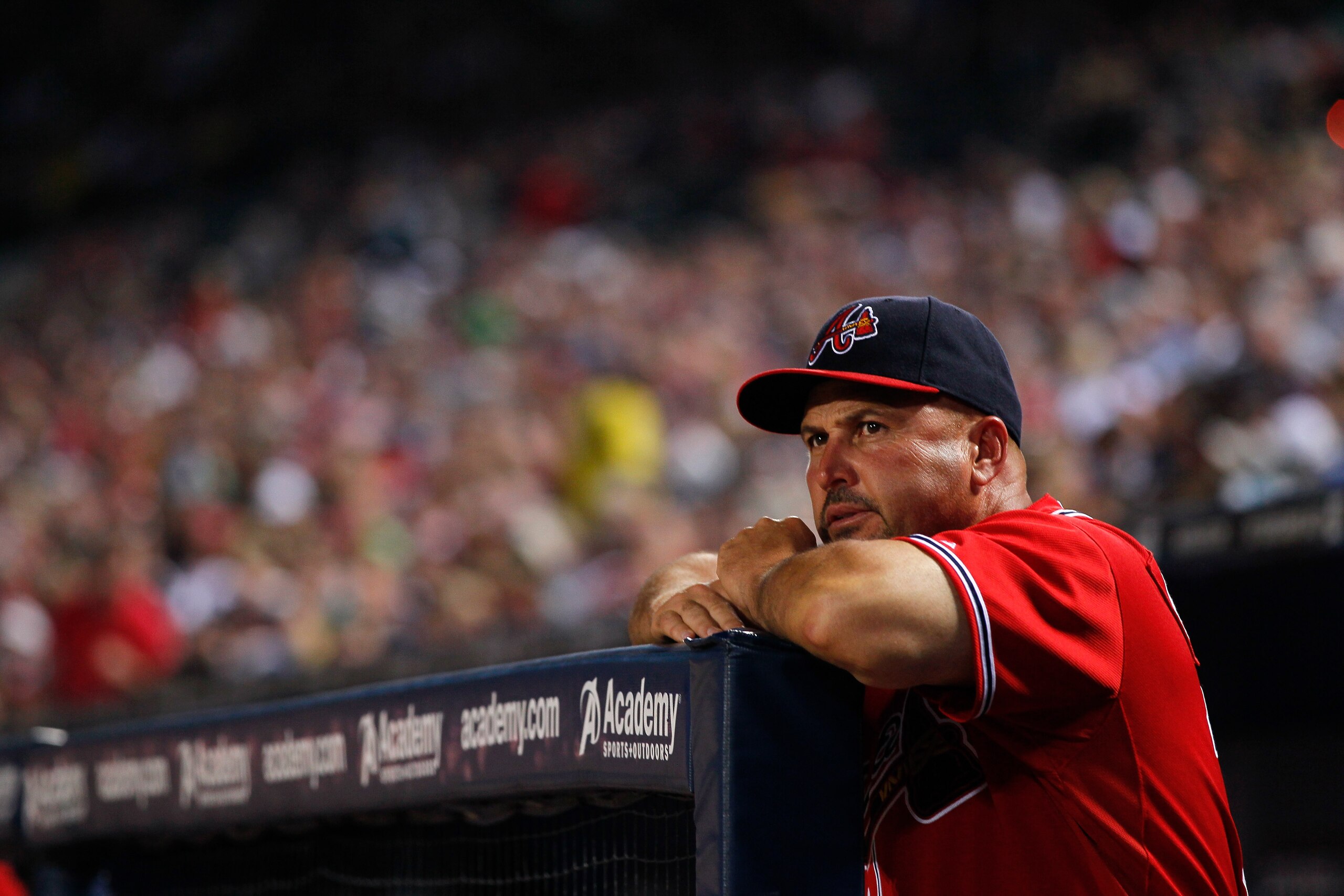 ATLANTA, GA - MAY 29: Fredi Gonzalez #33 of the Atlanta Braves looks on during the game against the Cincinnati Reds at Turner Field on May 29, 2011 in Atlanta, Georgia. (Photo by Kevin C. Cox/Getty Images) ATLANTA, GA - MAY 29: Fredi Gonzalez #33 of the Atlanta Braves looks on during the game against the Cincinnati Reds at Turner Field on May 29, 2011 in Atlanta, Georgia. (Photo by Kevin C. Cox/Getty Images)