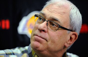 EL SEGUNDO, CA - MAY 11:  Phil Jackson, coach of the Los Angeles Lakers, speaks during his last official Lakers news conference at the team's training facility on May 11, 2011 in El Segundo, California. The Lakers were swept out of their best of seven ser