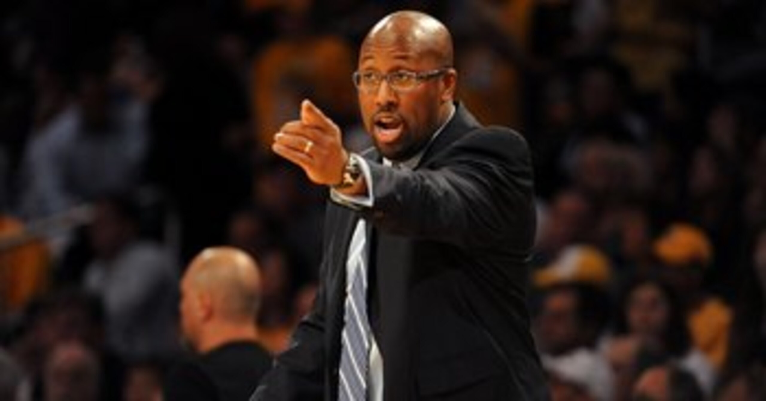LOS ANGELES, CA - JANUARY 19:  Head Coach Mike Brown of the Cleveland Cavaliers shouts from the sidelines during the game against the Los Angeles Lakers at Staples Center on January 19, 2009 in Los Angeles, California.  The Lakers defeated the Cavaliers 1