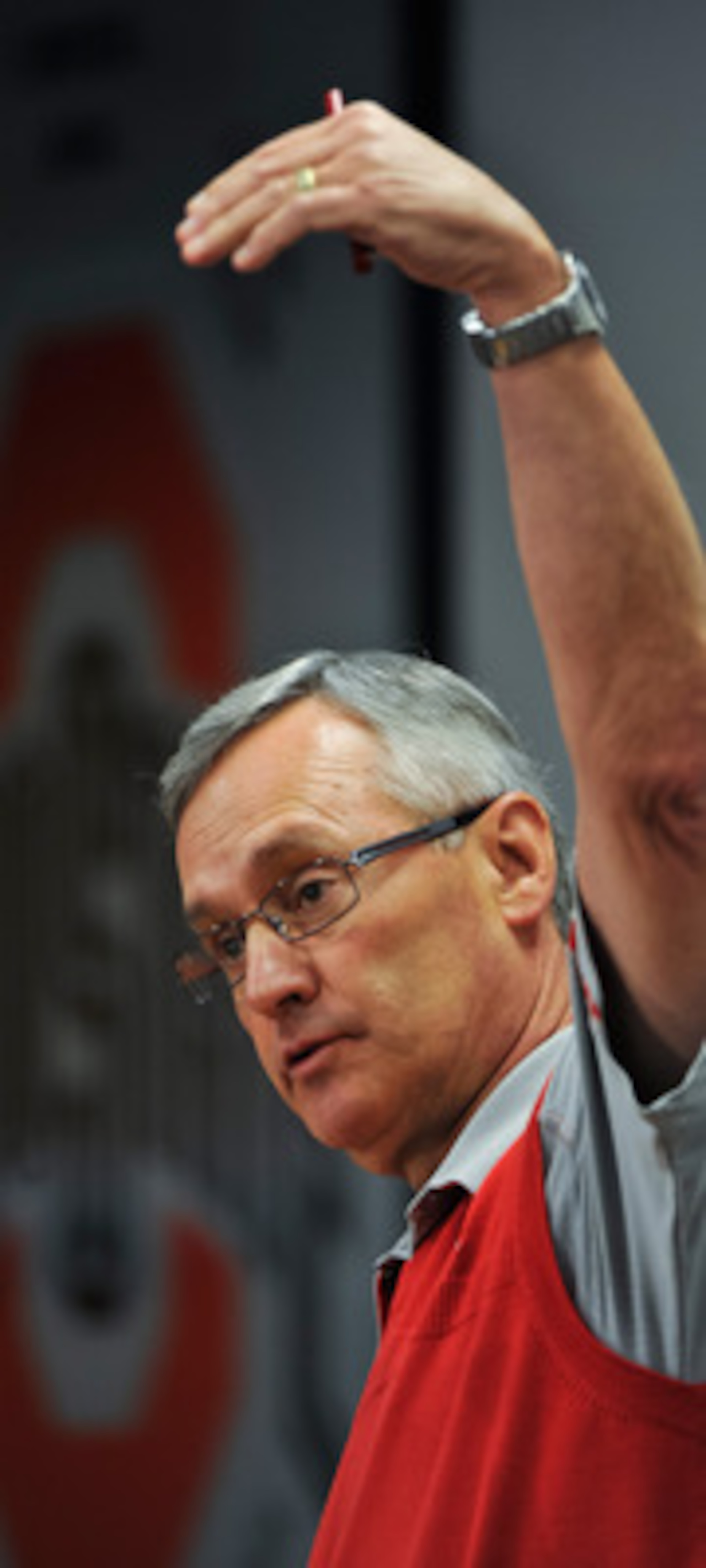 COLUMBUS, OH - MARCH 30:  Head Coach Jim Tressel speaks to the media during a press conference before the start of Spring practices at the Woody Hayes Athletic Center at The Ohio State University on March 30, 2011 in Columbus, Ohio. (Photo by Jamie Sabau/