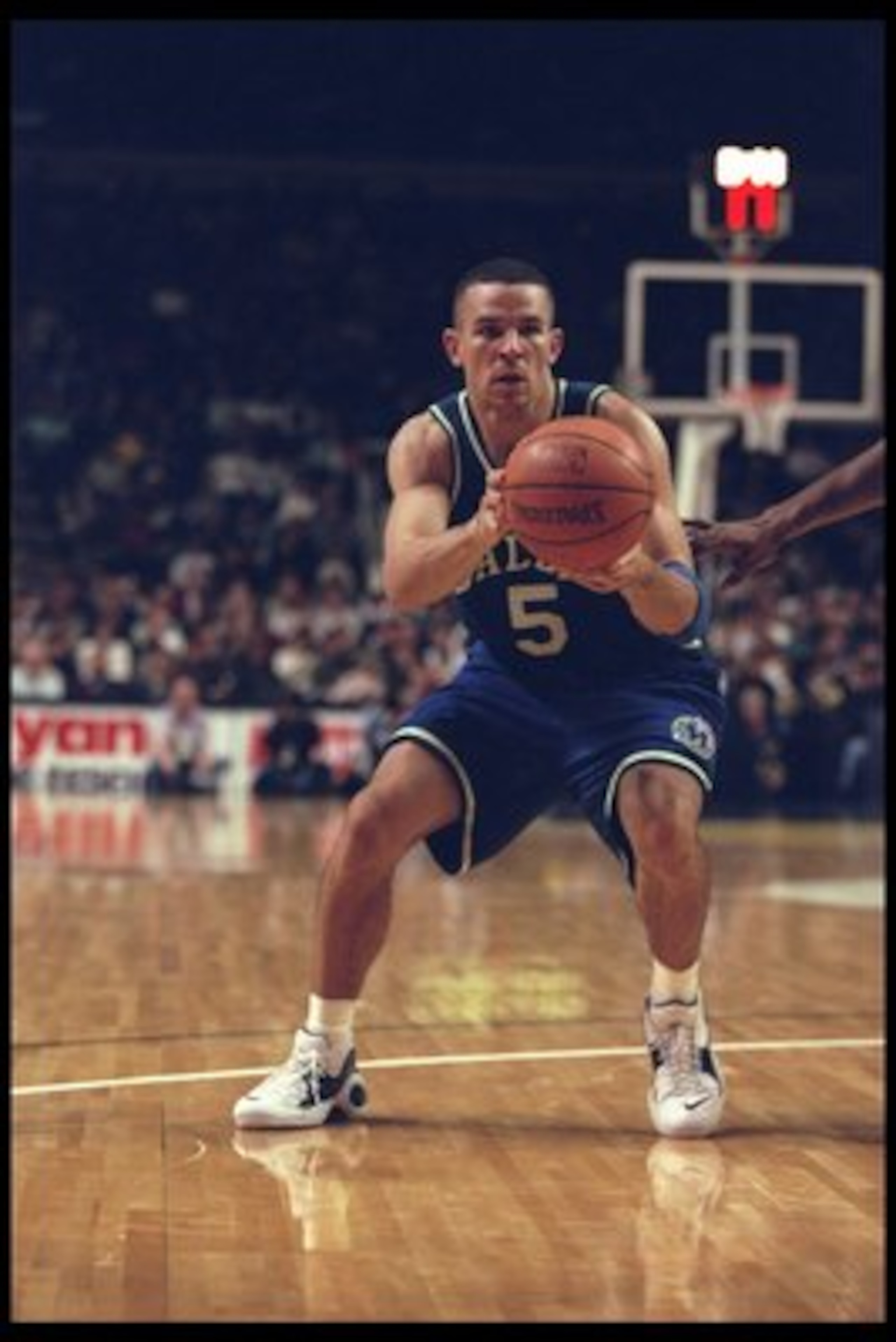 22 Dec 1995:  Guard Jason Kidd of the Dallas Mavericks moves against the Indiana Pacers during a game played at Market Square Arena in Indianapolis, Indiana.  The Pacers won the game, 90-77. Mandatory Credit: ALLSPORT USA/Allsport