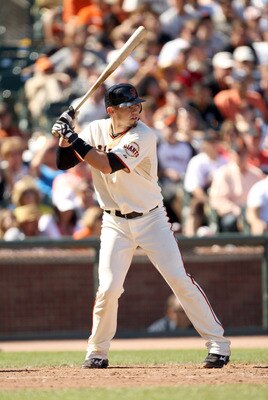 SAN FRANCISCO - JULY 18:  Eli Whiteside #22 of the San Francisco Giants bats against the New York Mets at AT&T Park on July 18, 2010 in San Francisco, California.  (Photo by Ezra Shaw/Getty Images)