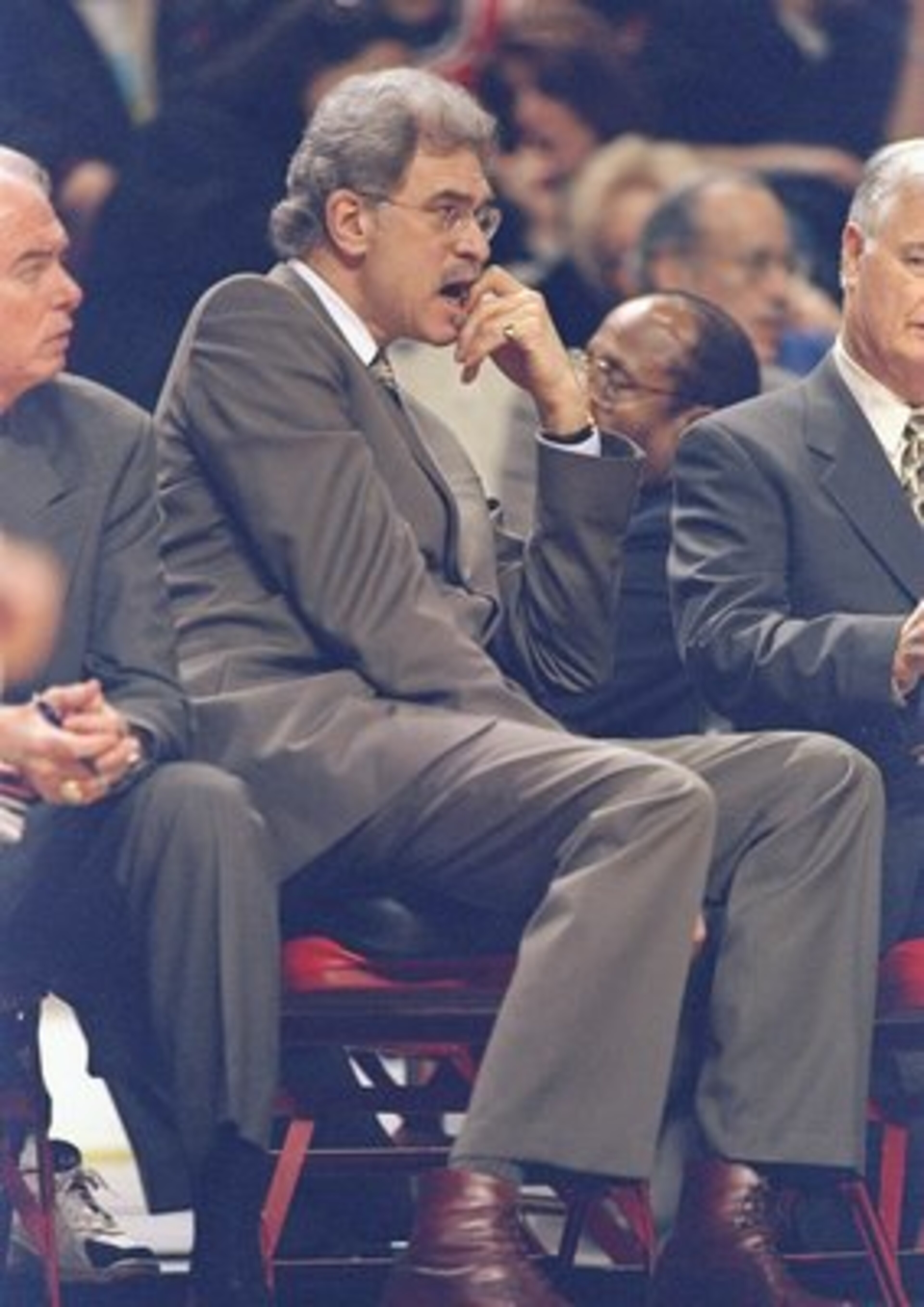 13 Jan 1998: Head coach Phil Jackson of the Chicago Bulls looks on during a game against the Seattle Supersonics at the United Center in Chicago, Illinois. The Bulls won the game, 101-91. Mandatory Credit: Jonathan Daniel /Allsport 13 Jan 1998: Head coach Phil Jackson of the Chicago Bulls looks on during a game against the Seattle Supersonics at the United Center in Chicago, Illinois. The Bulls won the game, 101-91. Mandatory Credit: Jonathan Daniel /Allsport