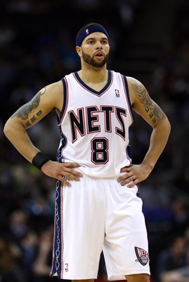 LONDON, ENGLAND - MARCH 04:  Deron Williams of the Nets looks on during the NBA match between New Jersey Nets and the Toronto Raptors at the O2 Arena on March 4, 2011 in London, England. NOTE TO USER: User expressly acknowledges and agrees that, by downlo