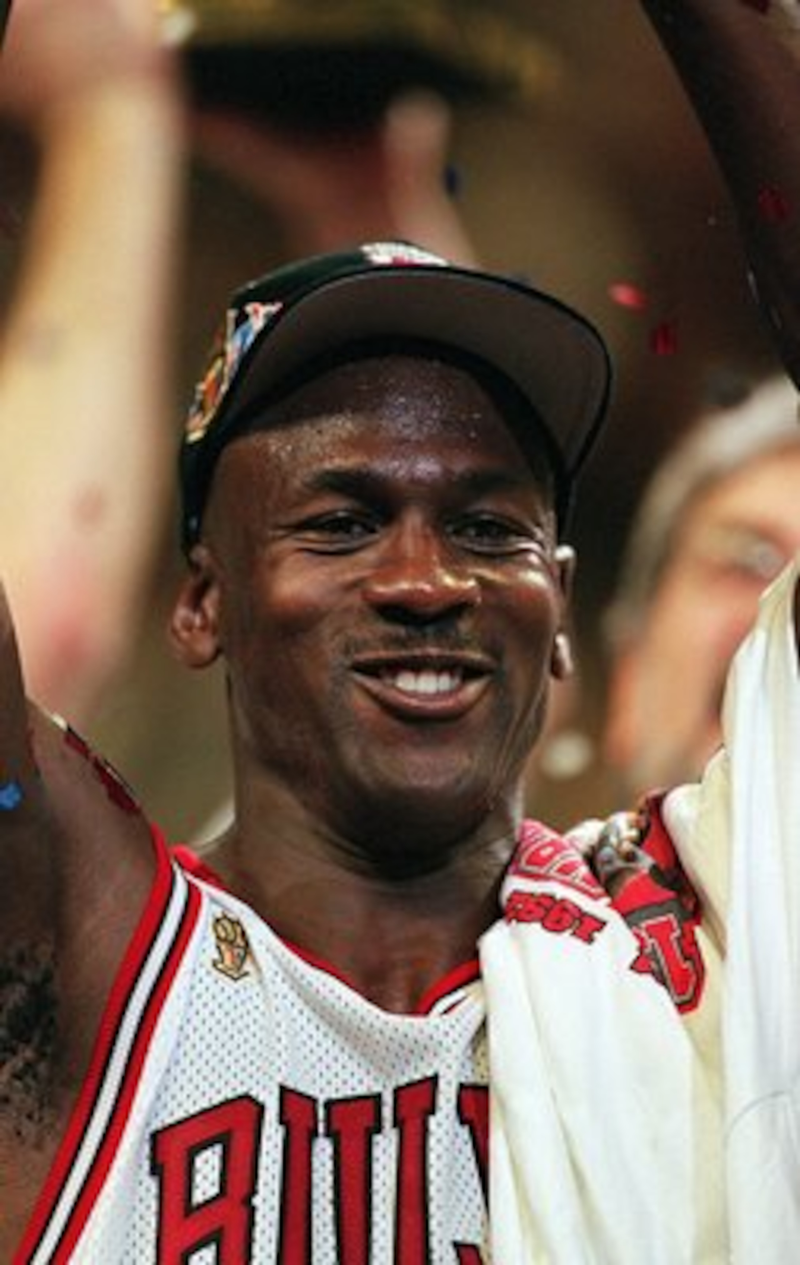 I3 Jun 1997:  Michael Jordan #23 of the Chicago Bulls celebrates the winning  game six of the NBA Final against the Utah Jazz at the United Center in Chicago, Illinois. The Bulls defeated the Jazz 90-86..   Mandatory Credit: Jonathan Daniel  /Allsport
