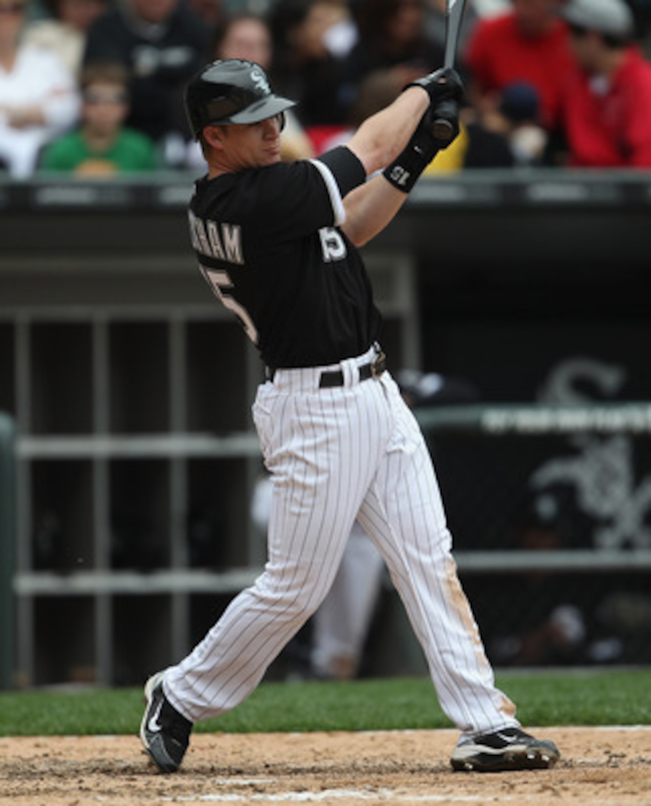 CHICAGO, IL - MAY 01: Gordon Beckham #15 of the Chicago White Sox takes a swing against the Baltimore Orioles at U.S. Cellular Field on May 1, 2011 in Chicago, Illinois. The Orioles defeated the White Sox 6-4. (Photo by Jonathan Daniel/Getty Images)