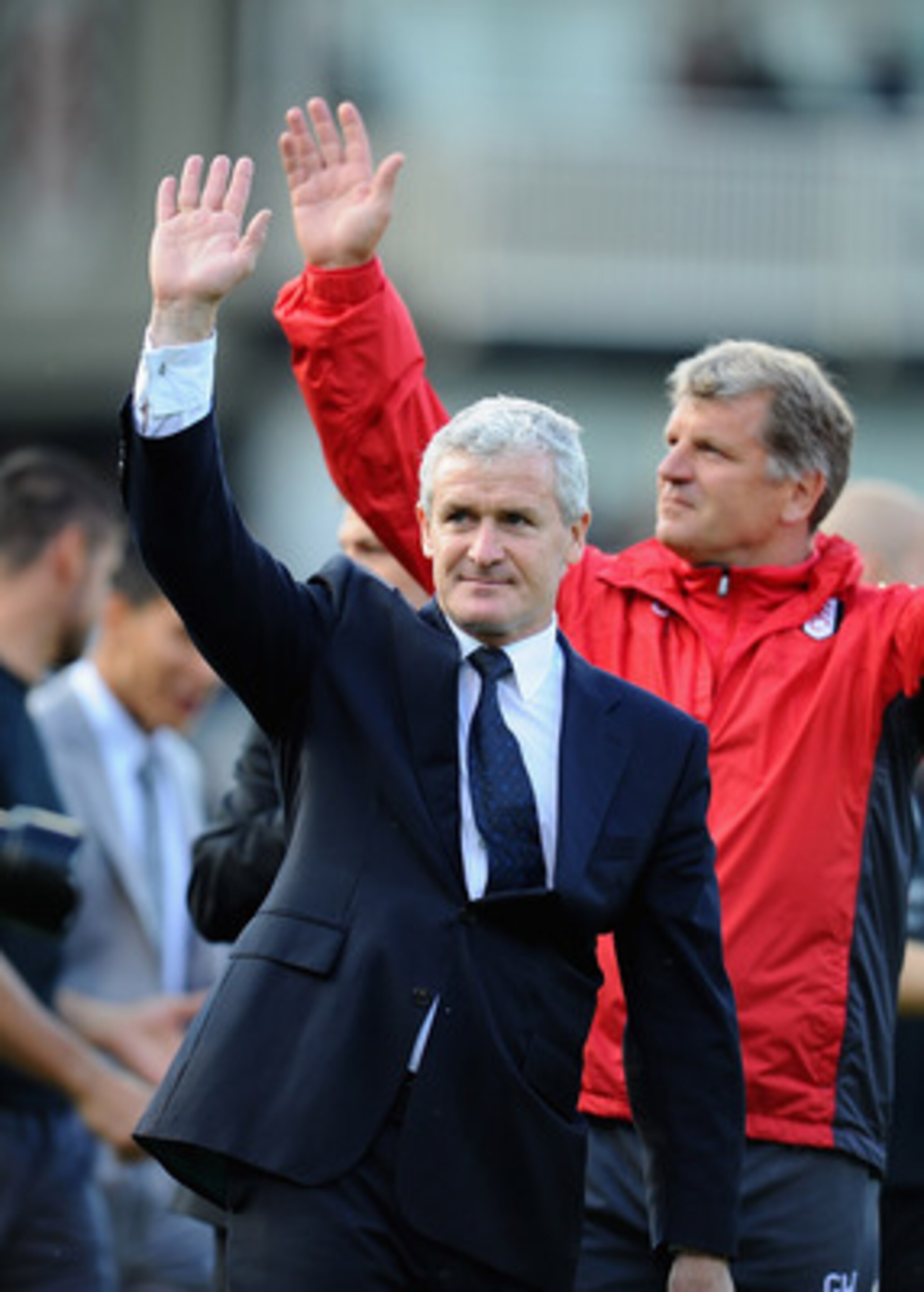 LONDON, ENGLAND - MAY 22: Mark Hughes, manager of Fulham after the Barclays Premier League match between Fulham and Arsenal at Craven Cottage on May 22, 2011 in London, England. (Photo by Clive Mason/Getty Images) LONDON, ENGLAND - MAY 22: Mark Hughes, manager of Fulham after the Barclays Premier League match between Fulham and Arsenal at Craven Cottage on May 22, 2011 in London, England. (Photo by Clive Mason/Getty Images)