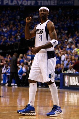 DALLAS, TX - MAY 25:  Jason Terry #31 of the Dallas Mavericks reacts while taking on the Oklahoma City Thunder in Game Five of the Western Conference Finals during the 2011 NBA Playoffs at American Airlines Center on May 25, 2011 in Dallas, Texas. NOTE TO