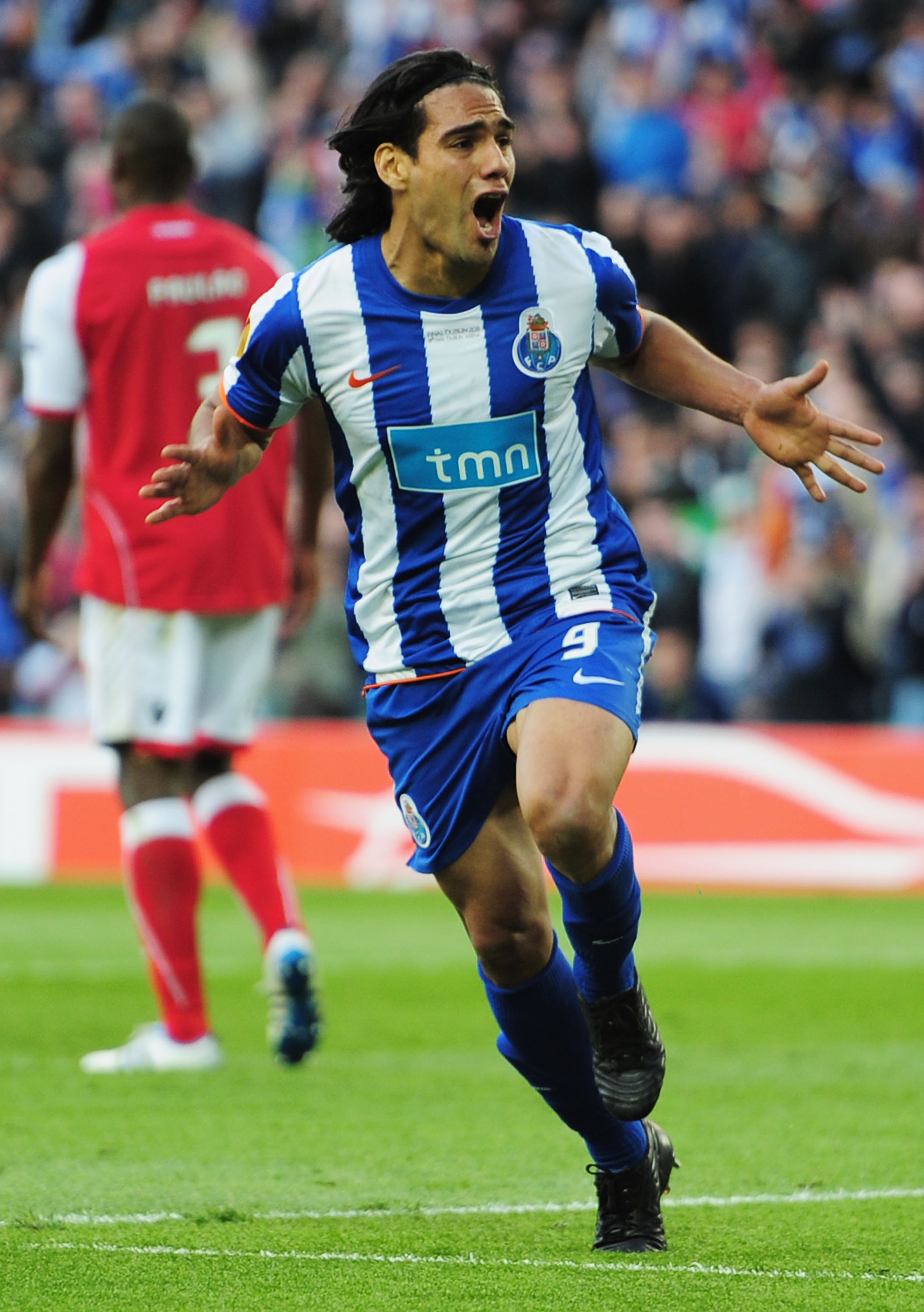 DUBLIN, IRELAND - MAY 18:  Radamel Falcao Garcia of FC Porto celebrates scoring the opening goal during the UEFA Europa League Final between FC Porto and SC Braga at Dublin Arena on May 18, 2011 in Dublin, Ireland.  (Photo by Jamie McDonald/Getty Images)