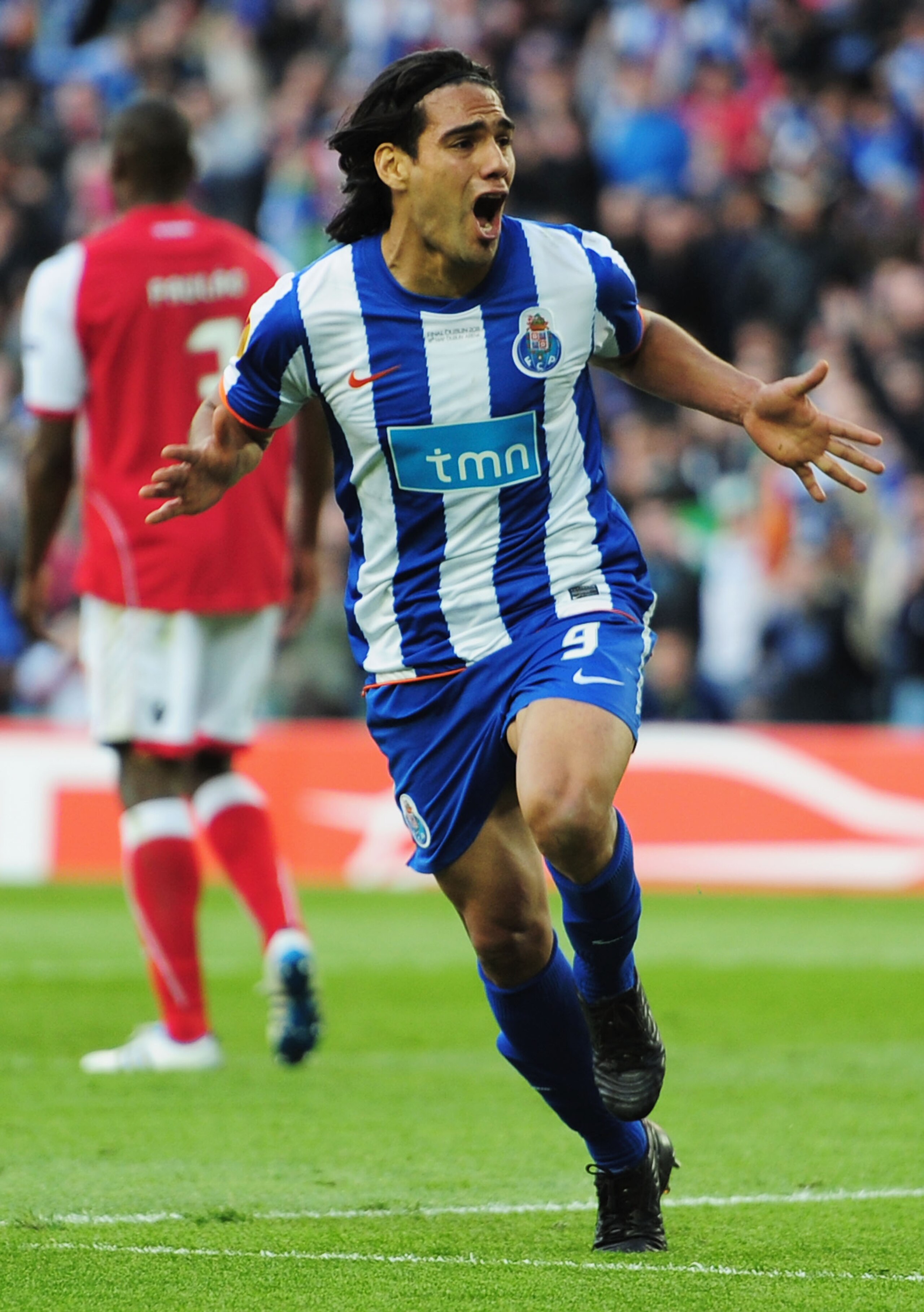 DUBLIN, IRELAND - MAY 18:  Radamel Falcao Garcia of FC Porto celebrates scoring the opening goal during the UEFA Europa League Final between FC Porto and SC Braga at Dublin Arena on May 18, 2011 in Dublin, Ireland.  (Photo by Jamie McDonald/Getty Images)