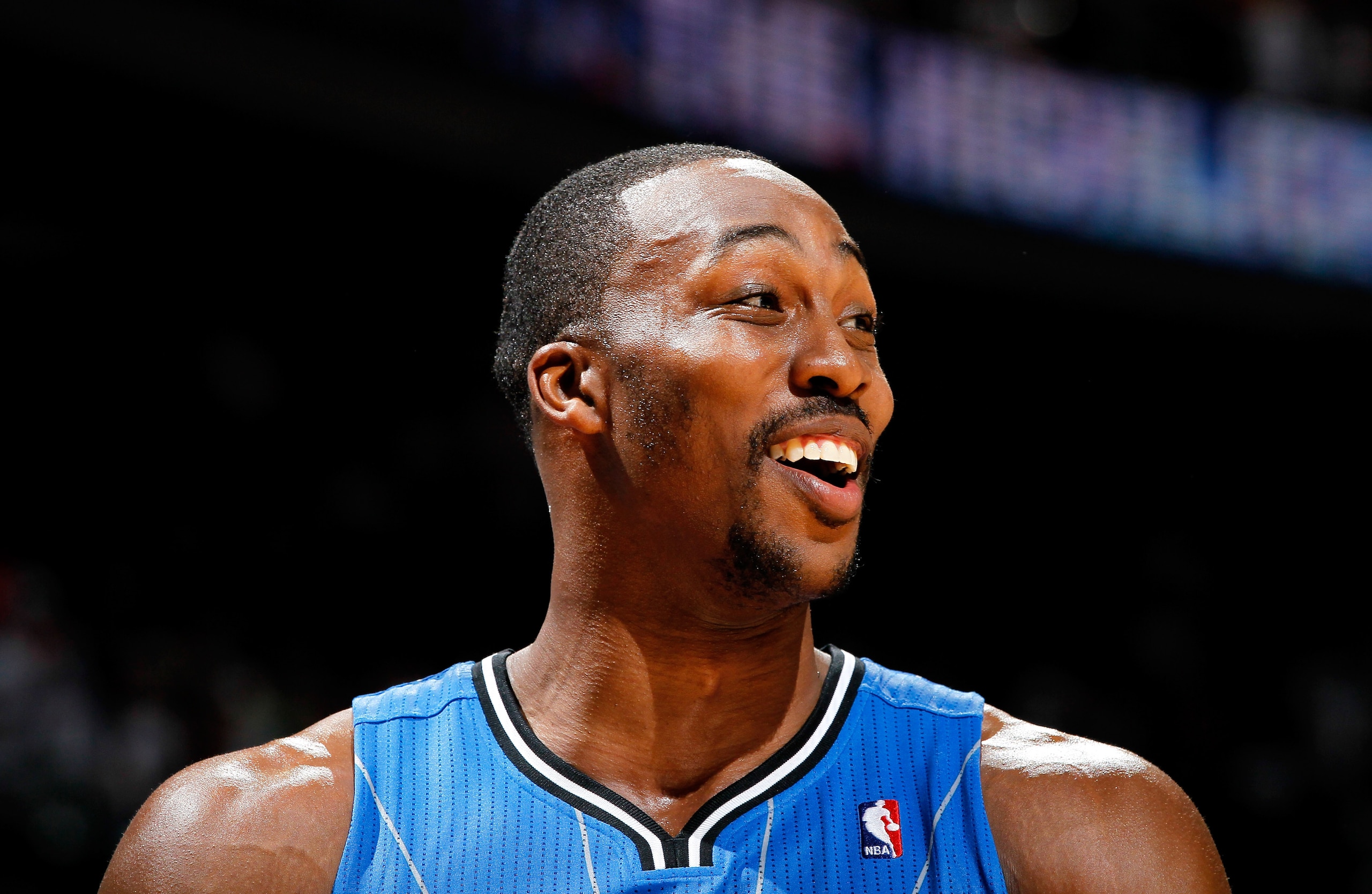 ATLANTA, GA - APRIL 22:  Dwight Howard #12 of the Orlando Magic against the Atlanta Hawks during Game Three of the Eastern Conference Quarterfinals in the 2011 NBA Playoffs at Philips Arena on April 22, 2011 in Atlanta, Georgia.  NOTE TO USER: User expres