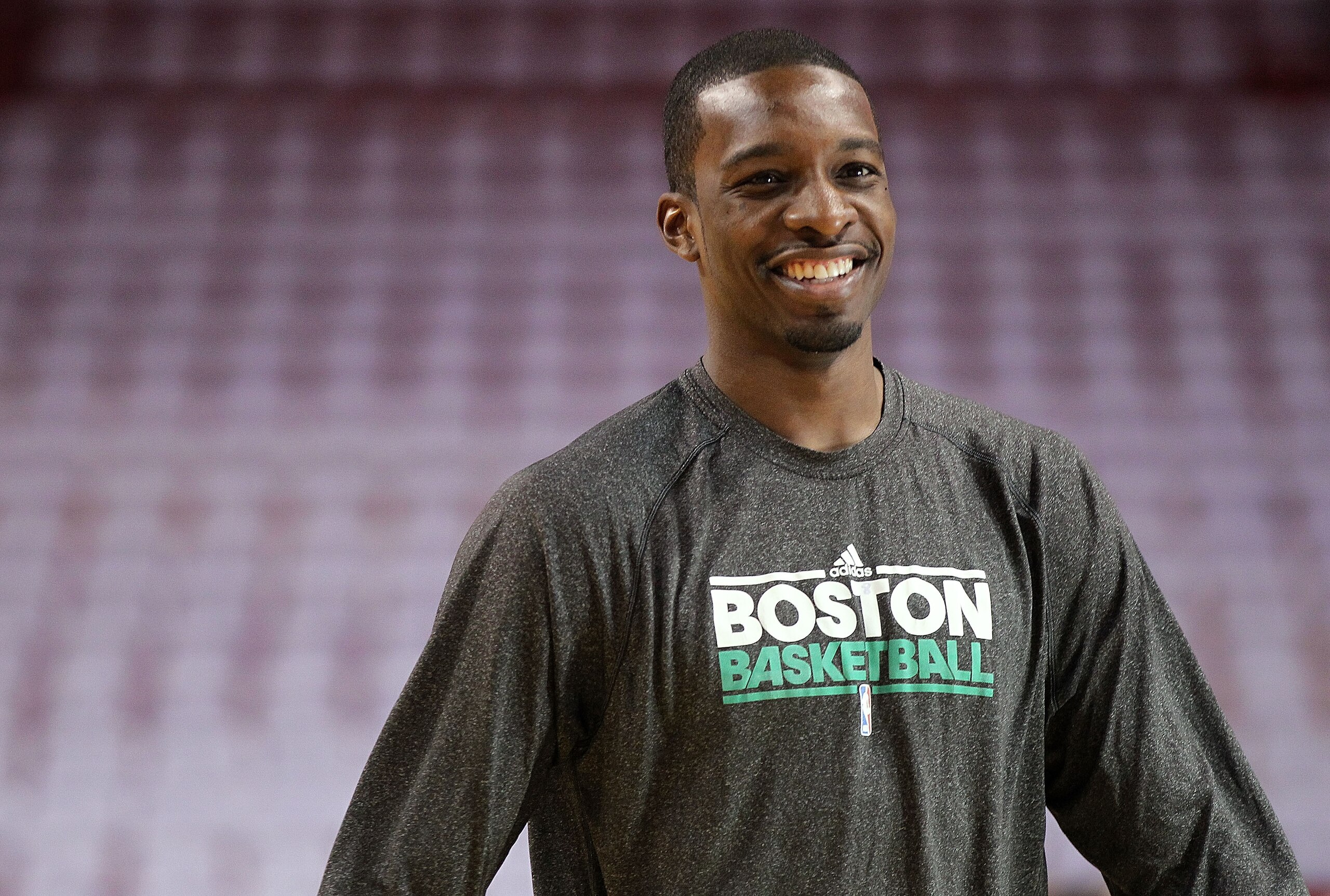 MIAMI, FL - MAY 11: Jeff Green #8 of the Boston Celtics warms up before Game Five of the Eastern Conference Semifinals of the 2011 NBA Playoffs against the Miami Heat at American Airlines Arena on May 11, 2011 in Miami, Florida. NOTE TO USER: User express