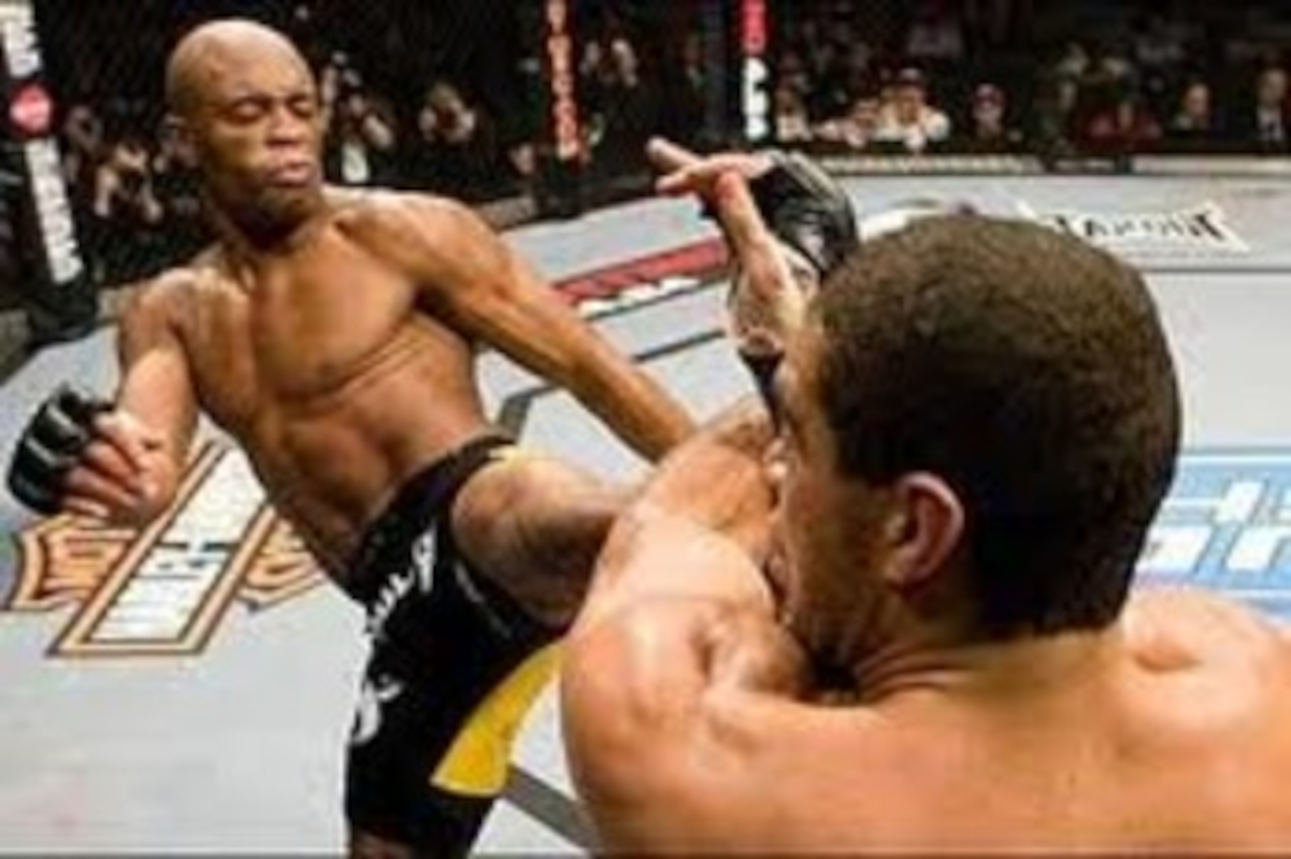 Anderson Silva landing a vicious high kick