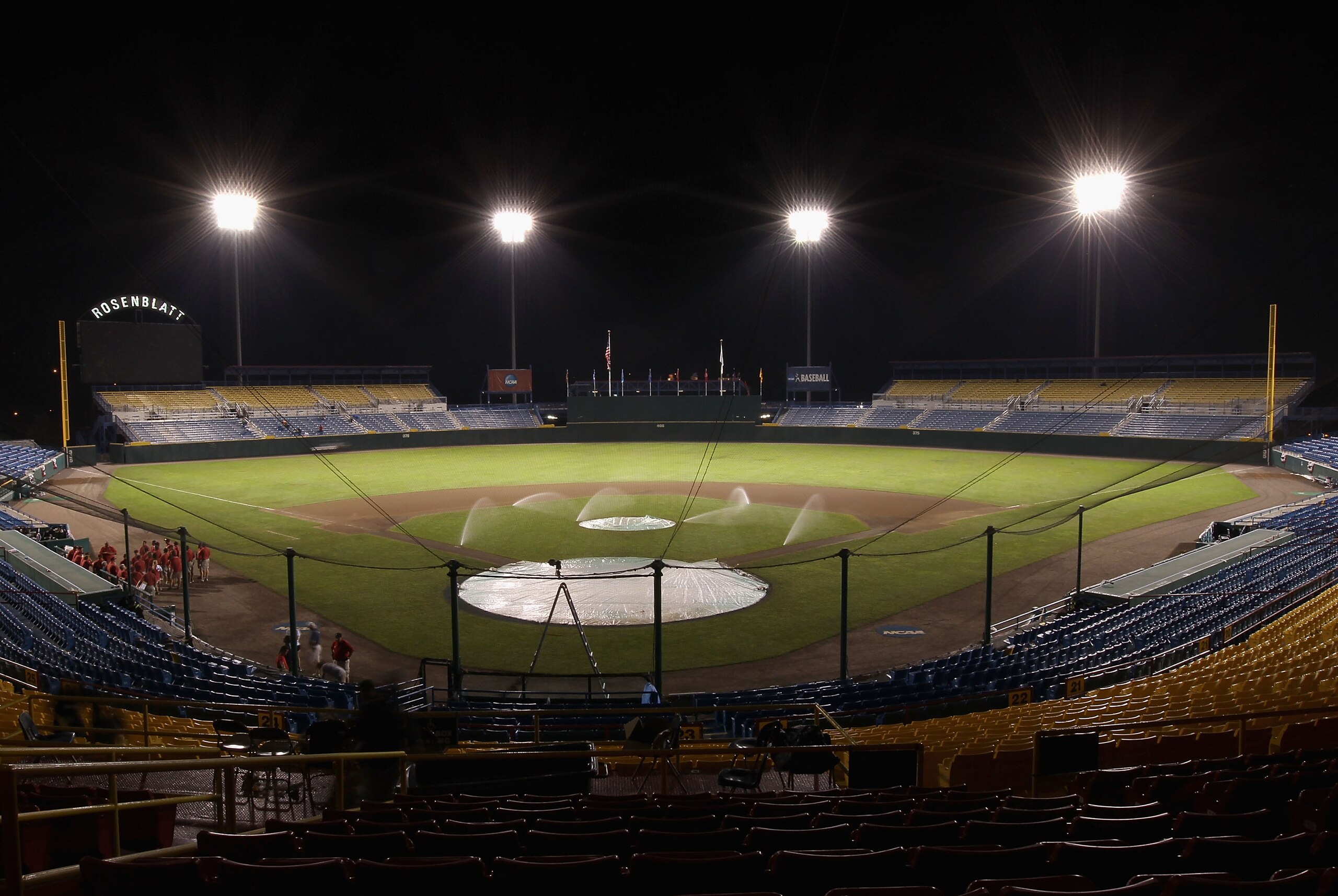 OMAHA, NE - JUNE 29:  General view of Rosenblatt Stadium following game 2 of the men's 2010 NCAA College Baseball World Series between the UCLA Bruins and the South Carolina Gamecocks on June 29, 2010 in Omaha, Nebraska. The Gamecocks defeated the Bruins
