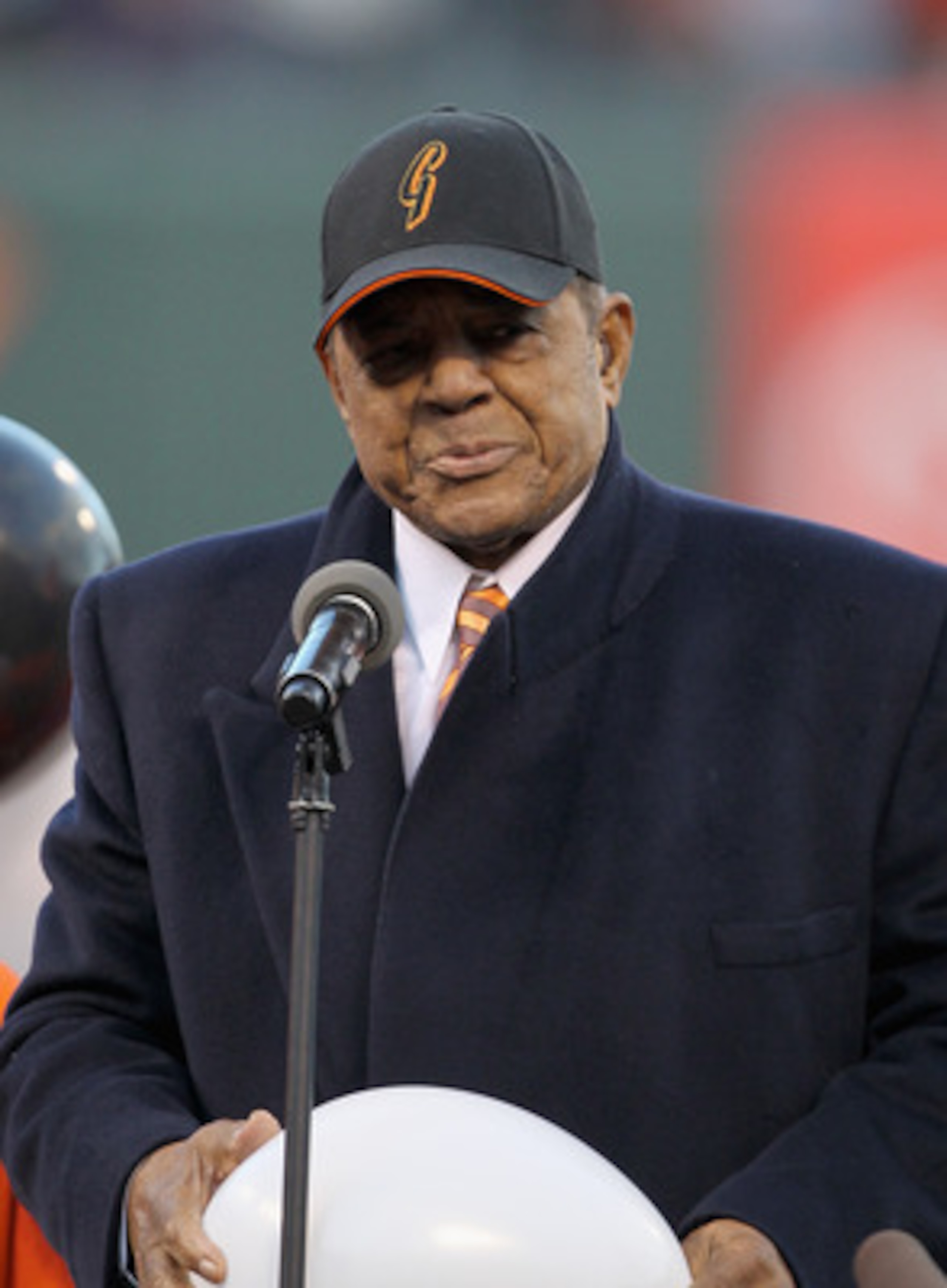 SAN FRANCISCO, CA - MAY 06:  Willie Mays speaks at a ceremony for his 80th birthday before the San Francisco Giants against the Colorado Rockies at AT&T Park on May 6, 2011 in San Francisco, California.  (Photo by Ezra Shaw/Getty Images)
