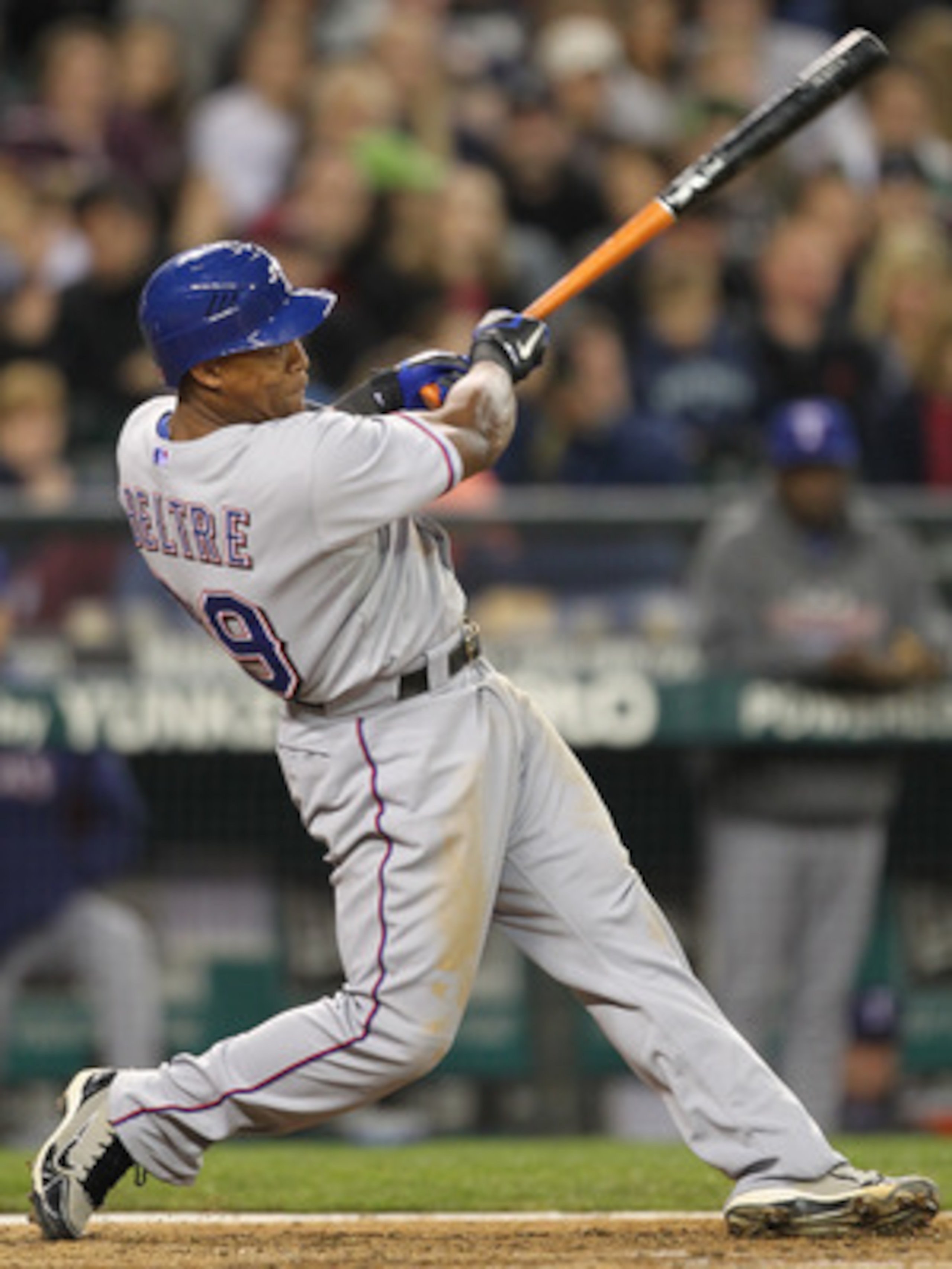 SEATTLE - MAY 04:  Adrian Beltre #29 of the Texas Rangers bats against the Seattle Mariners at Safeco Field on May 4, 2011 in Seattle, Washington. (Photo by Otto Greule Jr/Getty Images)