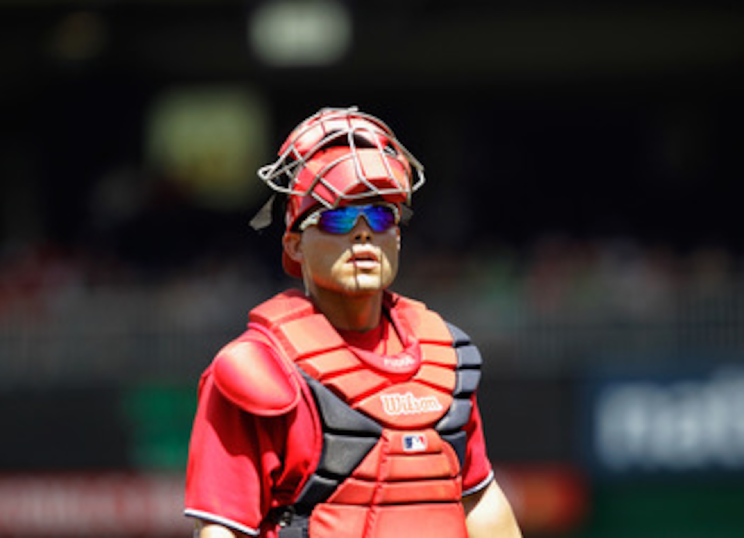 WASHINGTON, DC - MAY 15:  Catcher Ivan Rodriguez #7 of the Washington Nationals in action against the Florida Marlins at Nationals Park on May 15, 2011 in Washington, DC.  (Photo by Rob Carr/Getty Images)
