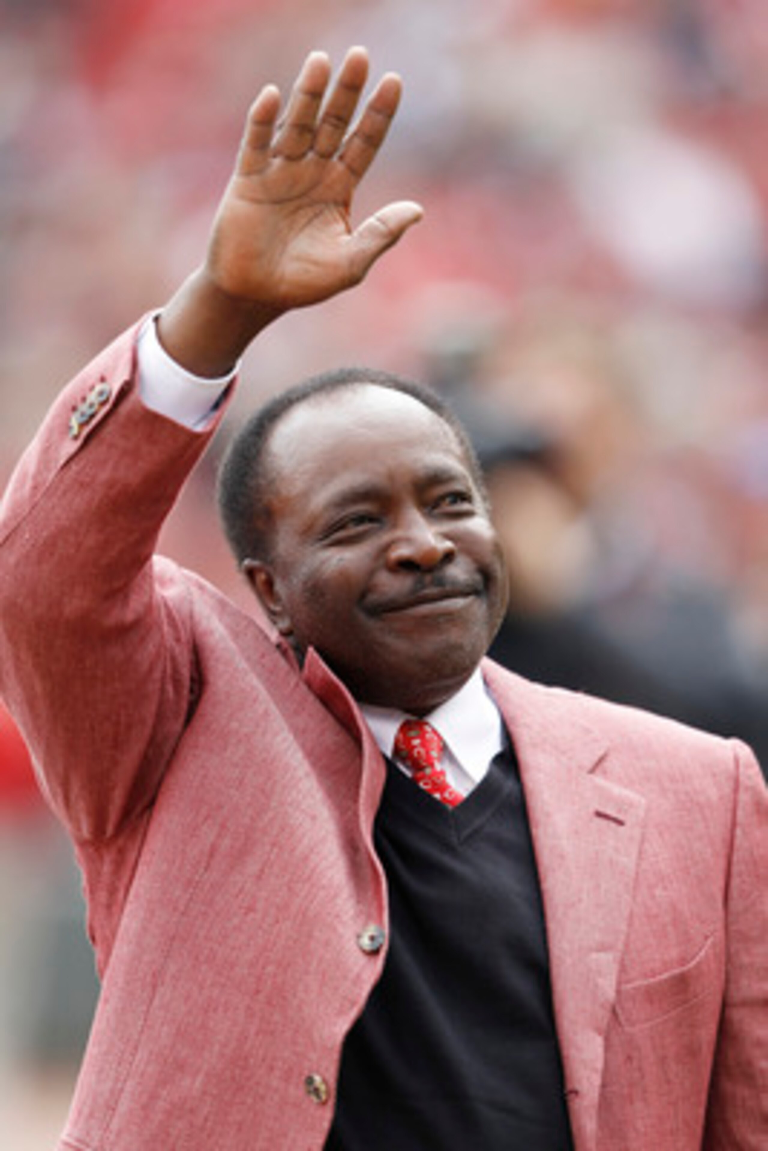 CINCINNATI, OH - MARCH 31: Cincinnati Reds hall of famer Joe Morgan waves to the crowd before the opening day game against the Milwaukee Brewers at Great American Ballpark on March 31, 2011 in Cincinnati, Ohio. (Photo by Joe Robbins/Getty Images)