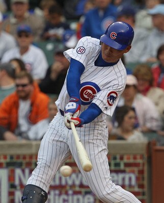 CHICAGO, IL - MAY 29: Kosuke Fukudome #1 of the Chicago Cubs hits the ball against the Pittsburgh Pirates at Wrigley Field on May 29, 2011 in Chicago, Illinois. The Cubs defeated the Pirates 3-2.(Photo by Jonathan Daniel/Getty Images)