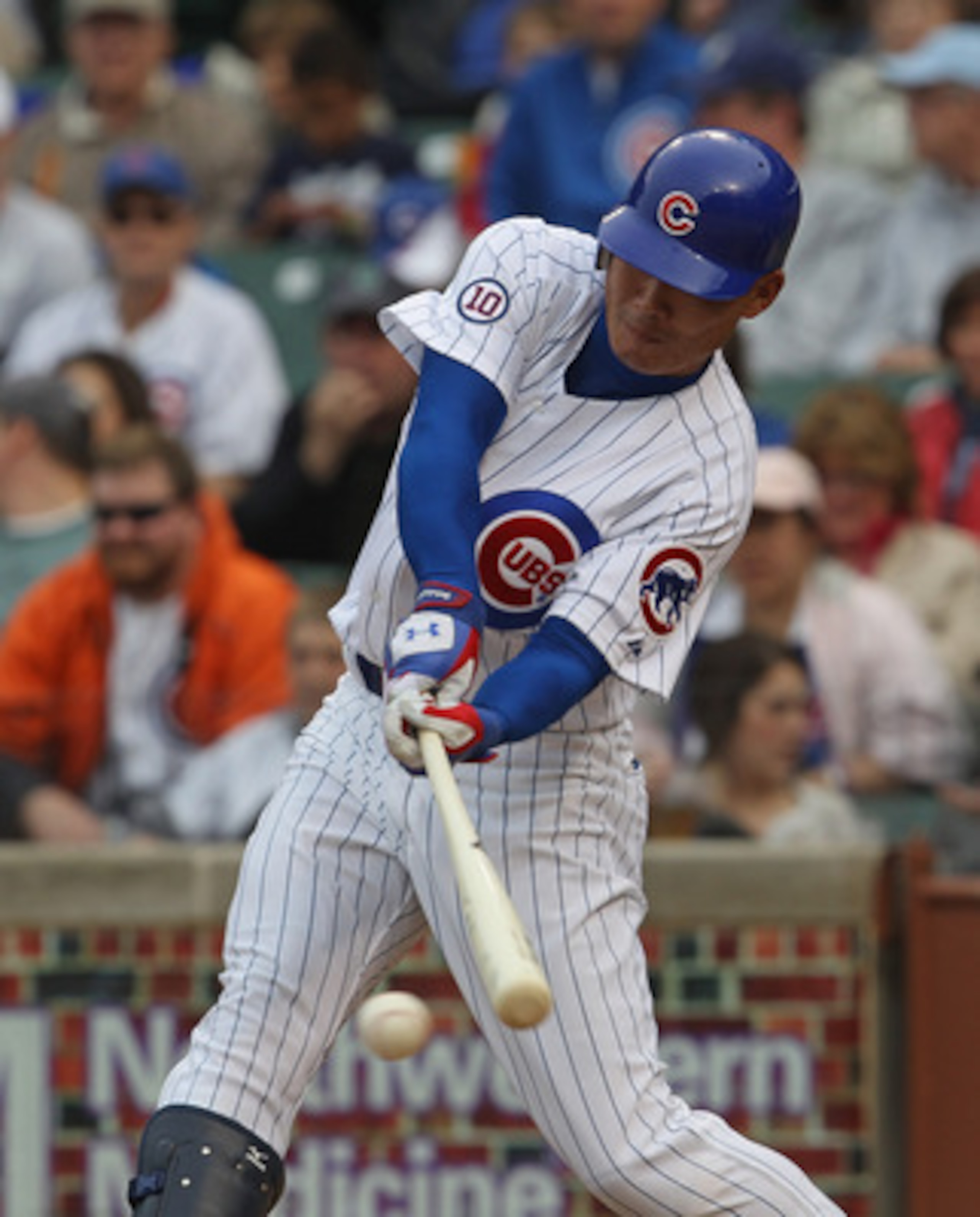 CHICAGO, IL - MAY 29: Kosuke Fukudome #1 of the Chicago Cubs hits the ball against the Pittsburgh Pirates at Wrigley Field on May 29, 2011 in Chicago, Illinois. The Cubs defeated the Pirates 3-2.(Photo by Jonathan Daniel/Getty Images)
