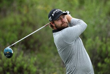 CASARES, SPAIN - MAY 20:  Ryan Moore of the USA tees off on the third hole during the group stages of the Volvo World Match Play Championships at Finca Cortesin on May 20, 2011 in Casares, Spain.  (Photo by Warren Little/Getty Images)