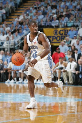 CHAPEL HILL, NC - MARCH 06: Raymond Felton #2 of the North Carolina Tar Heels moves the ball during the game against the Duke Blue Devils on March 6, 2005 at the Dean E. Smith Center in Chapel Hill, North Carolina. The Tar Heels defeated the Blue Devils 7